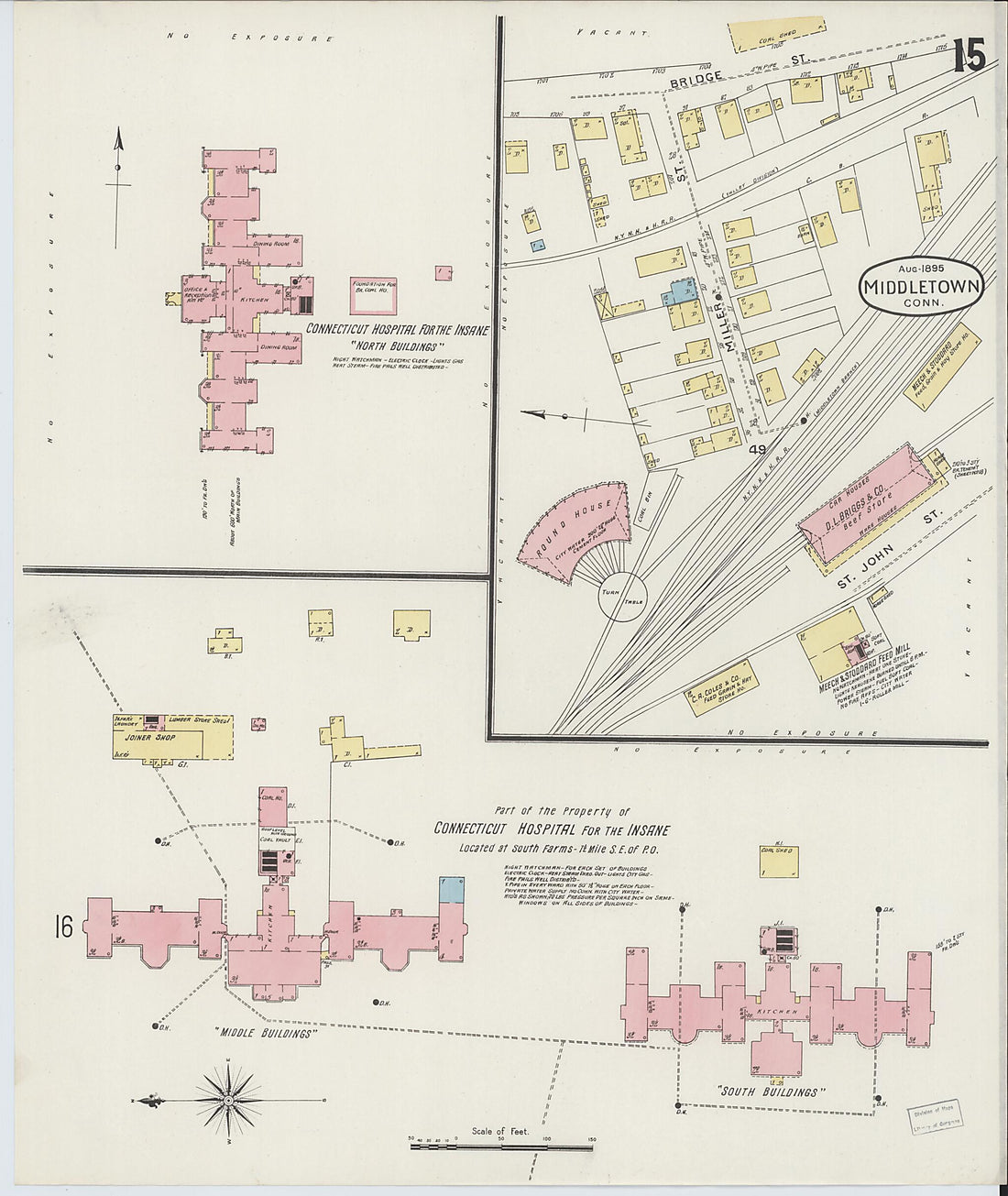 This old map of Middletown, Middlesex County, Connecticut was created by Sanborn Map Company in 1895