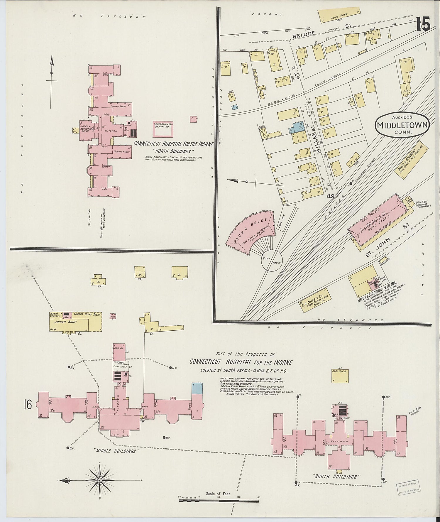 This old map of Middletown, Middlesex County, Connecticut was created by Sanborn Map Company in 1895