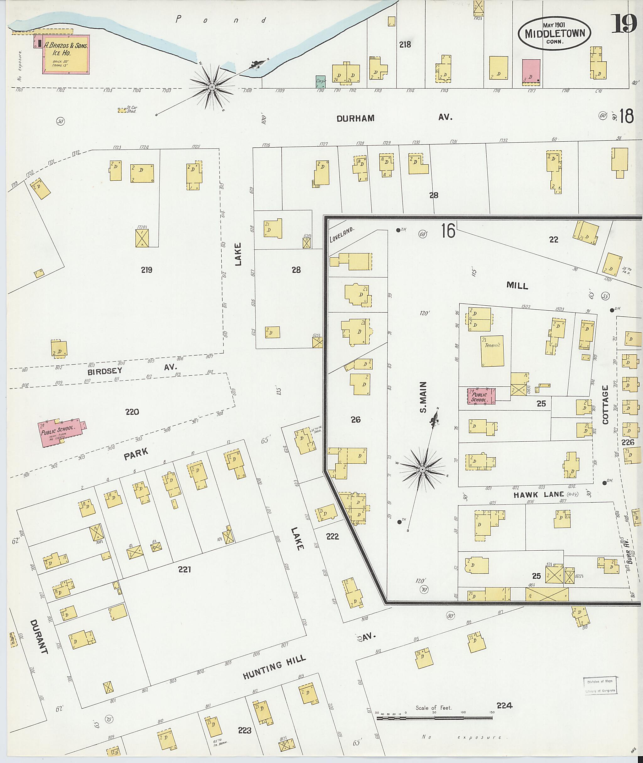This old map of Middletown, Middlesex County, Connecticut was created by Sanborn Map Company in 1901