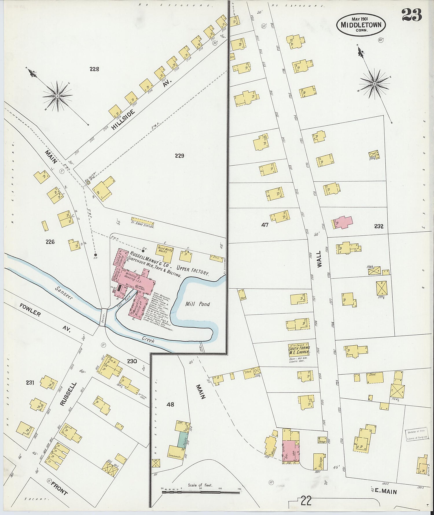 This old map of Middletown, Middlesex County, Connecticut was created by Sanborn Map Company in 1901