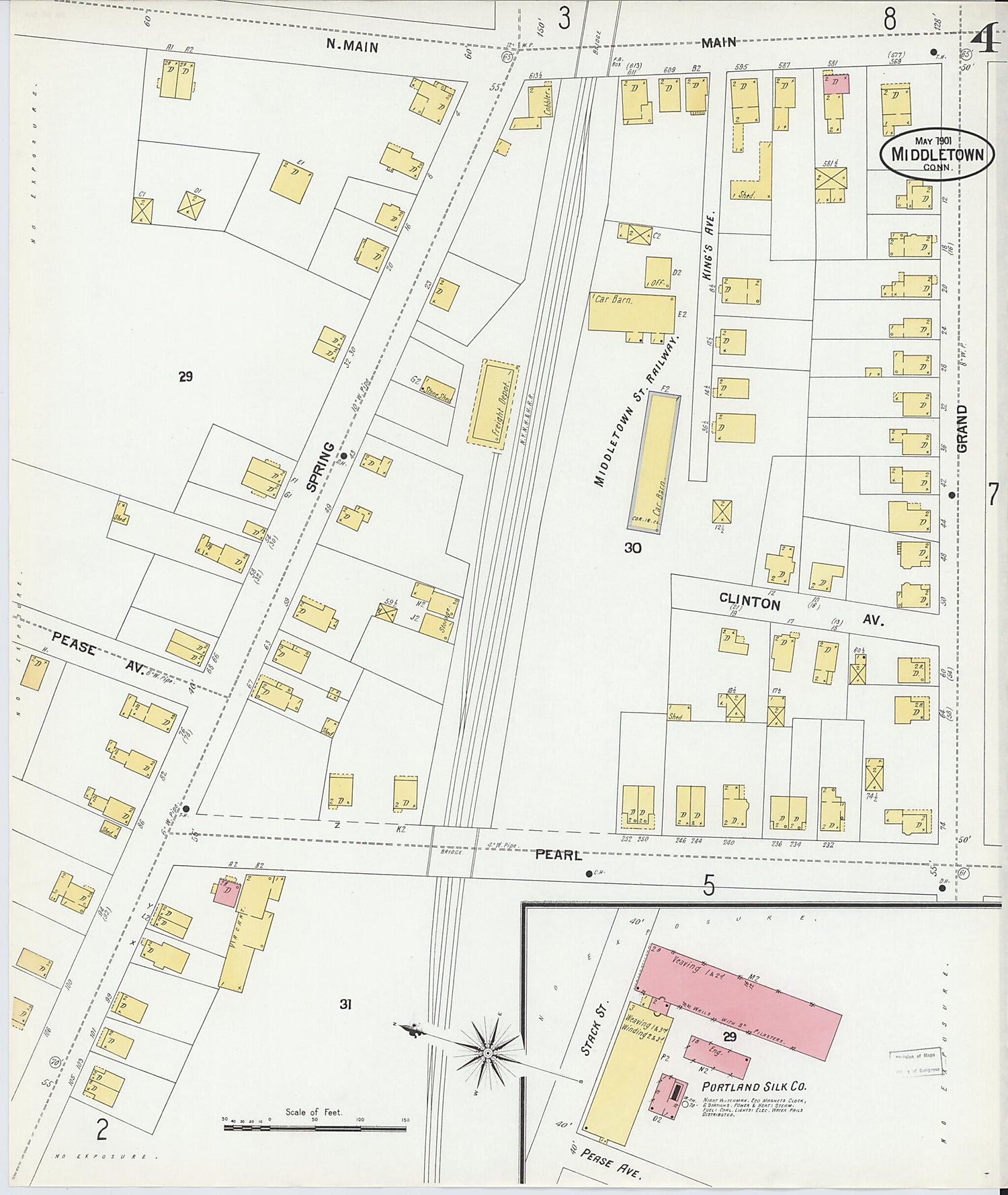 This old map of Middletown, Middlesex County, Connecticut was created by Sanborn Map Company in 1901