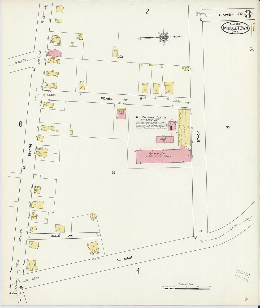 This old map of Middletown, Middlesex County, Connecticut was created by Sanborn Map Company in 1913