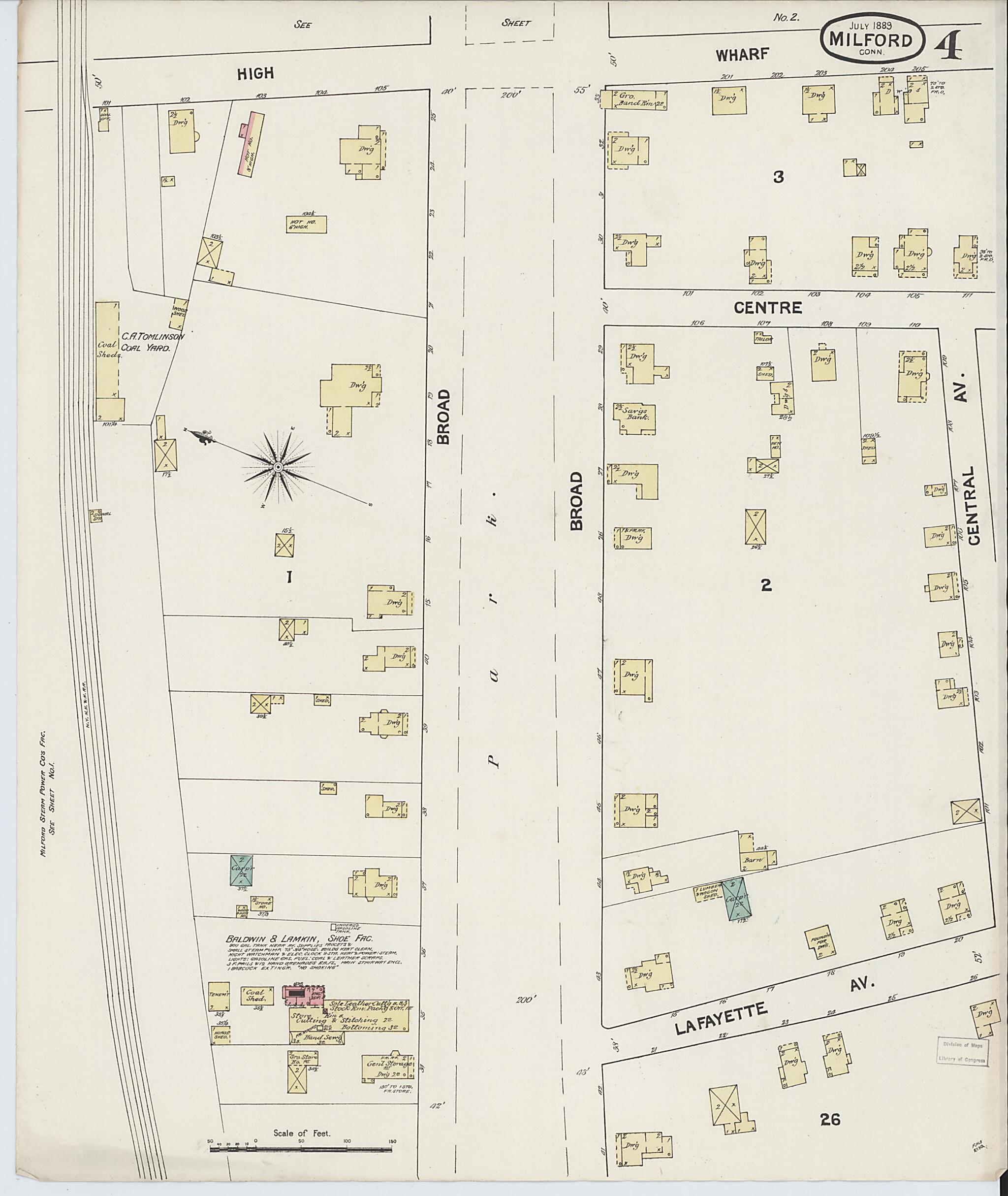 This old map of Milford, New Haven County, Connecticut was created by Sanborn Map Company in 1889