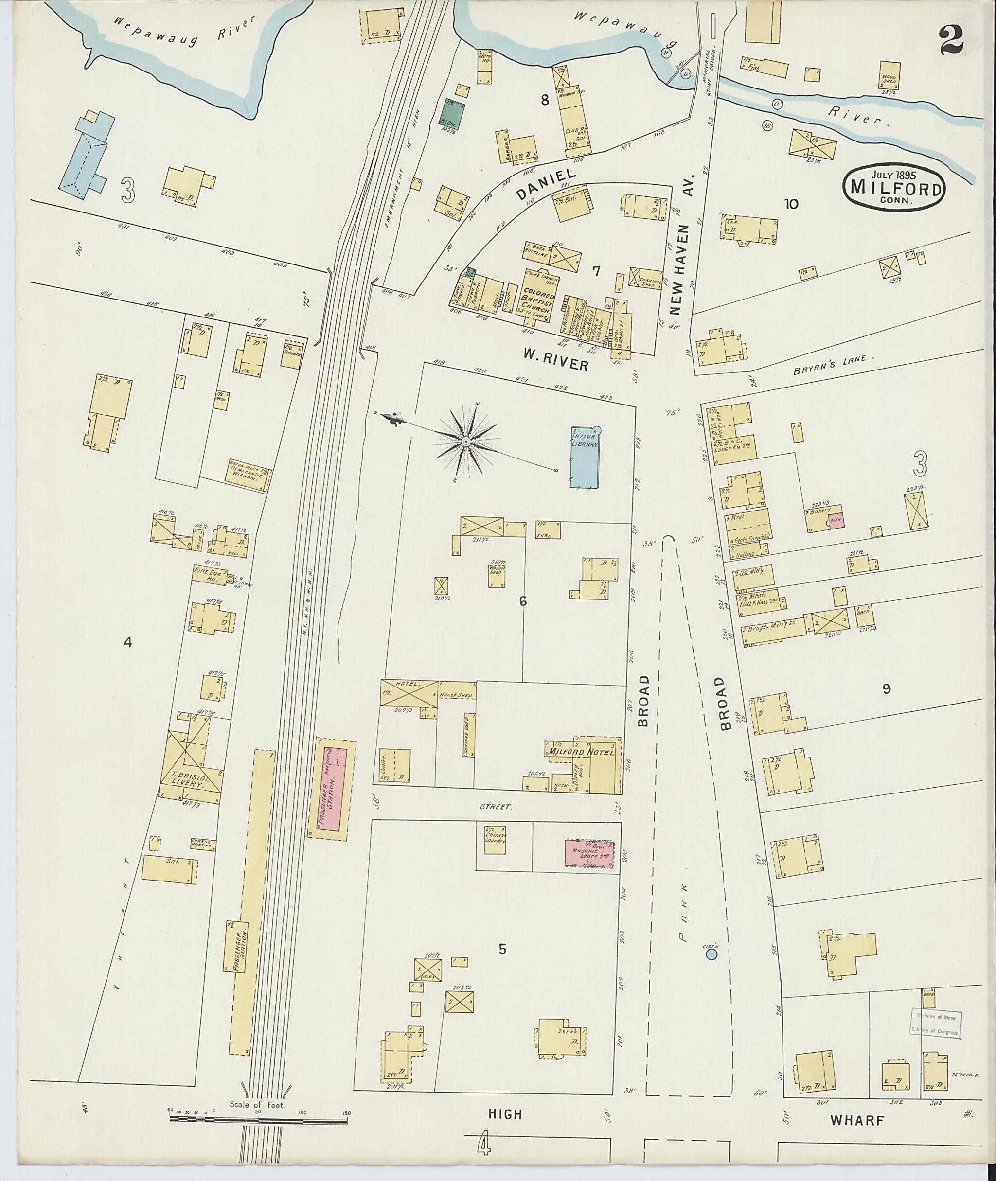 This old map of Milford, New Haven County, Connecticut was created by Sanborn Map Company in 1895