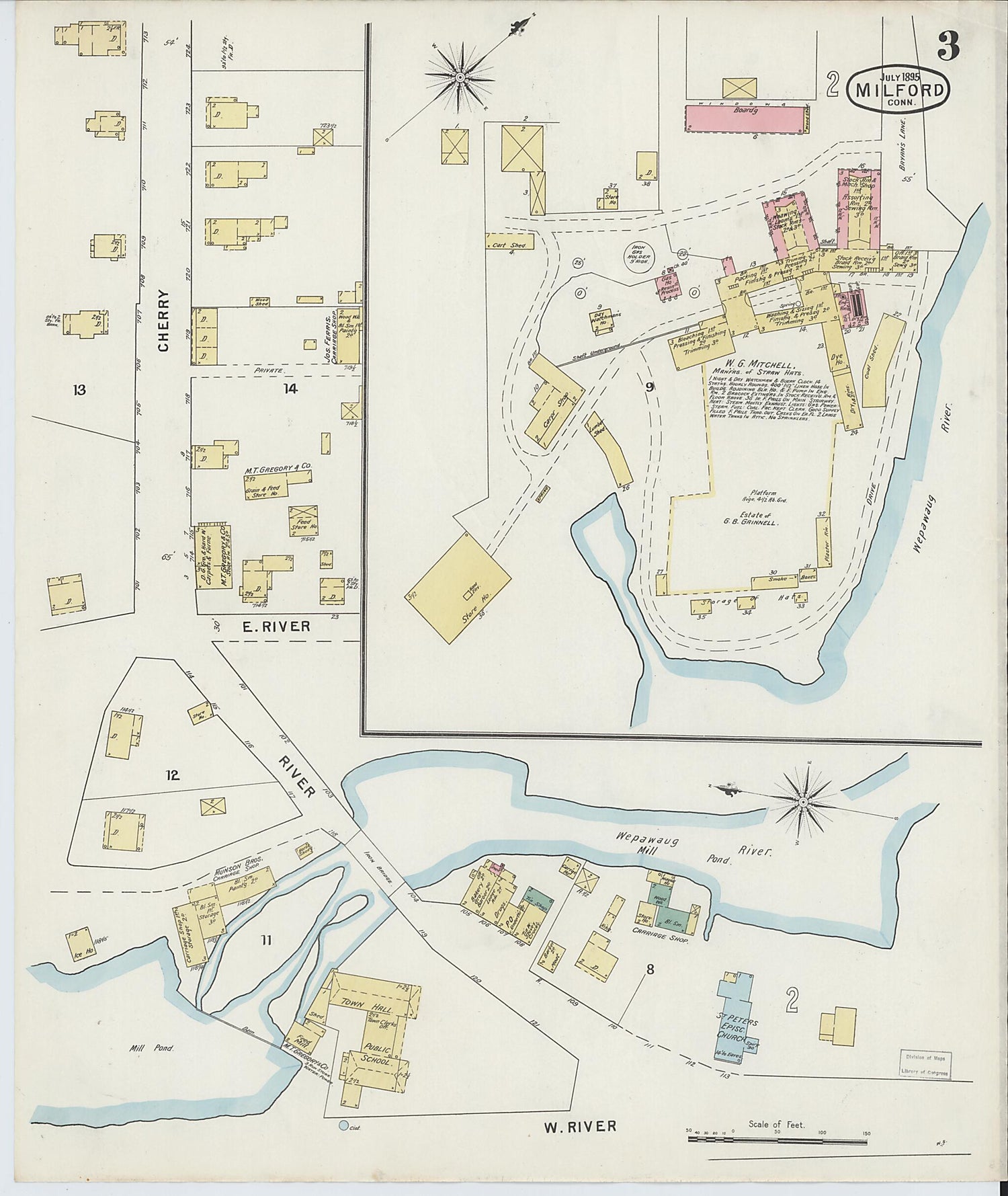 This old map of Milford, New Haven County, Connecticut was created by Sanborn Map Company in 1895