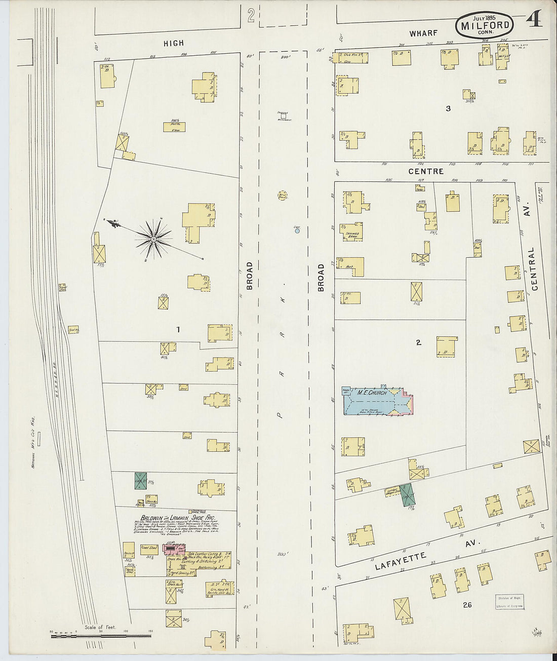 This old map of Milford, New Haven County, Connecticut was created by Sanborn Map Company in 1895