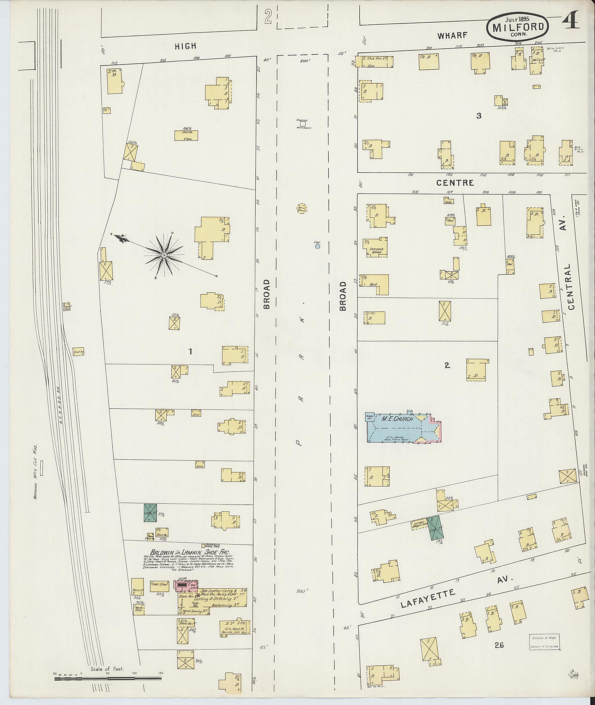 This old map of Milford, New Haven County, Connecticut was created by Sanborn Map Company in 1895