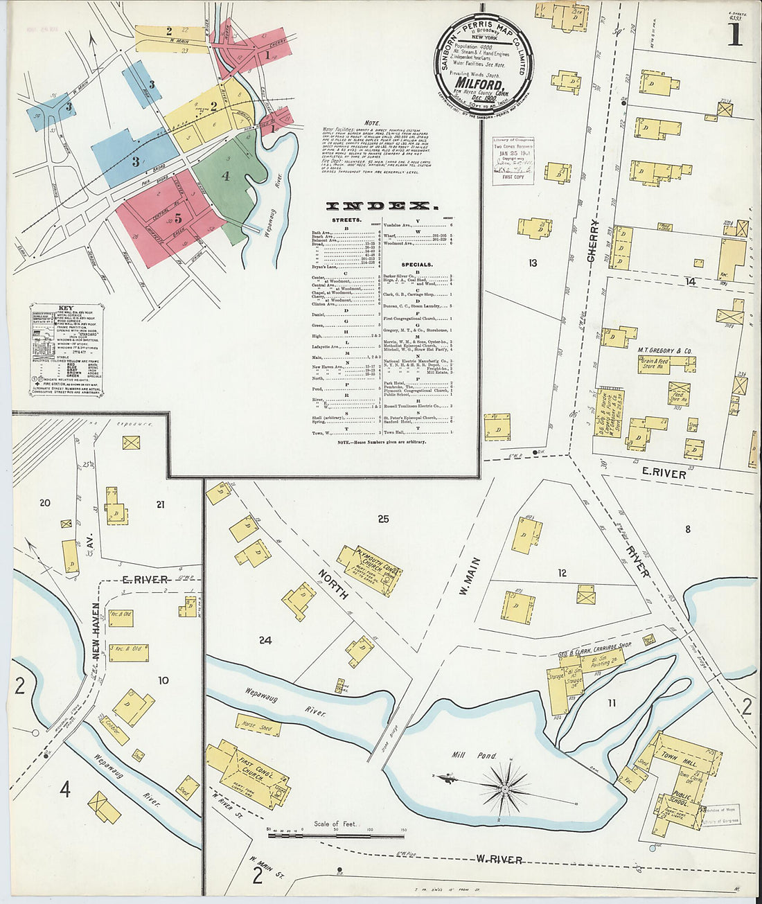 This old map of Milford, New Haven County, Connecticut was created by Sanborn Map Company in 1900