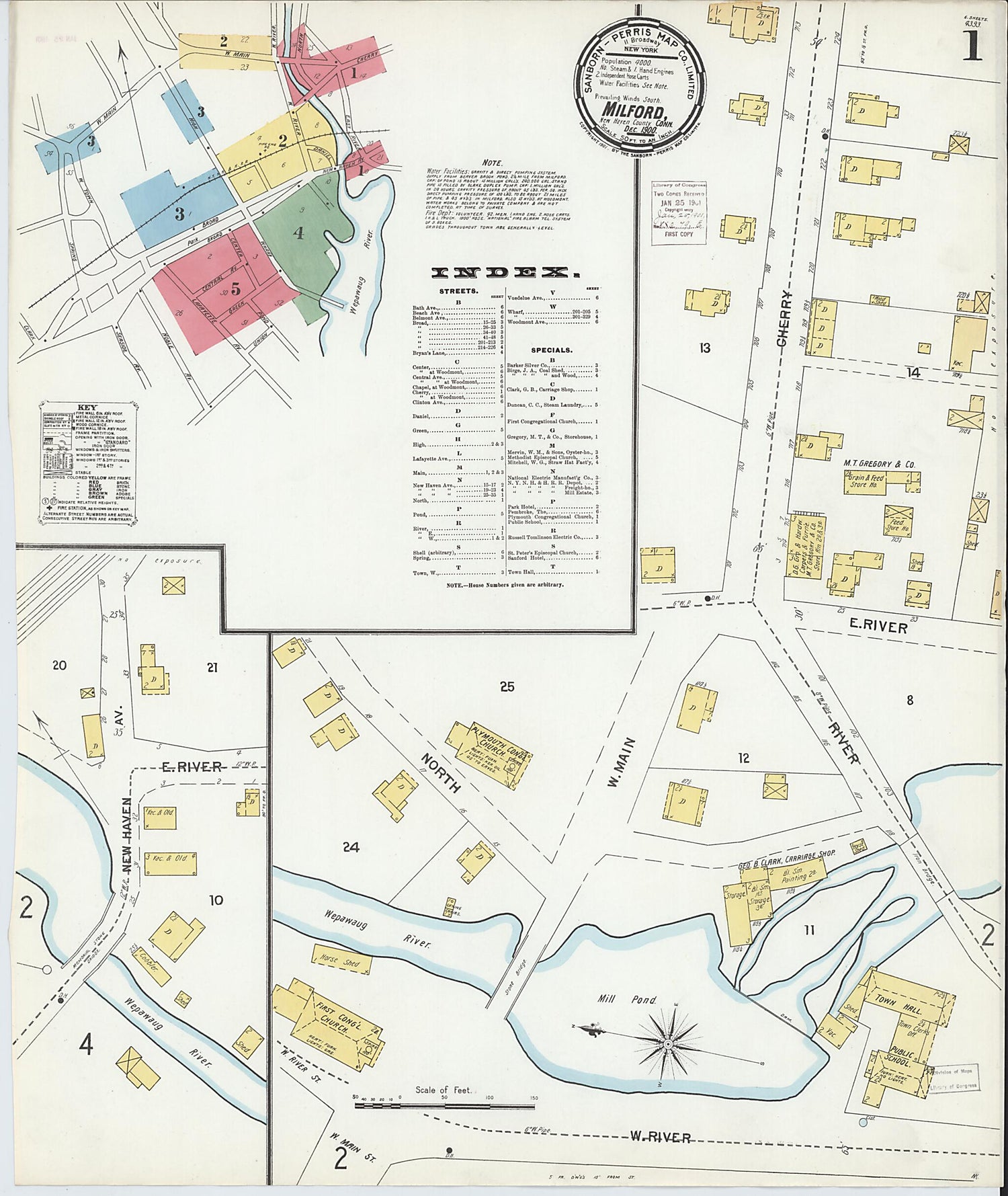 This old map of Milford, New Haven County, Connecticut was created by Sanborn Map Company in 1900