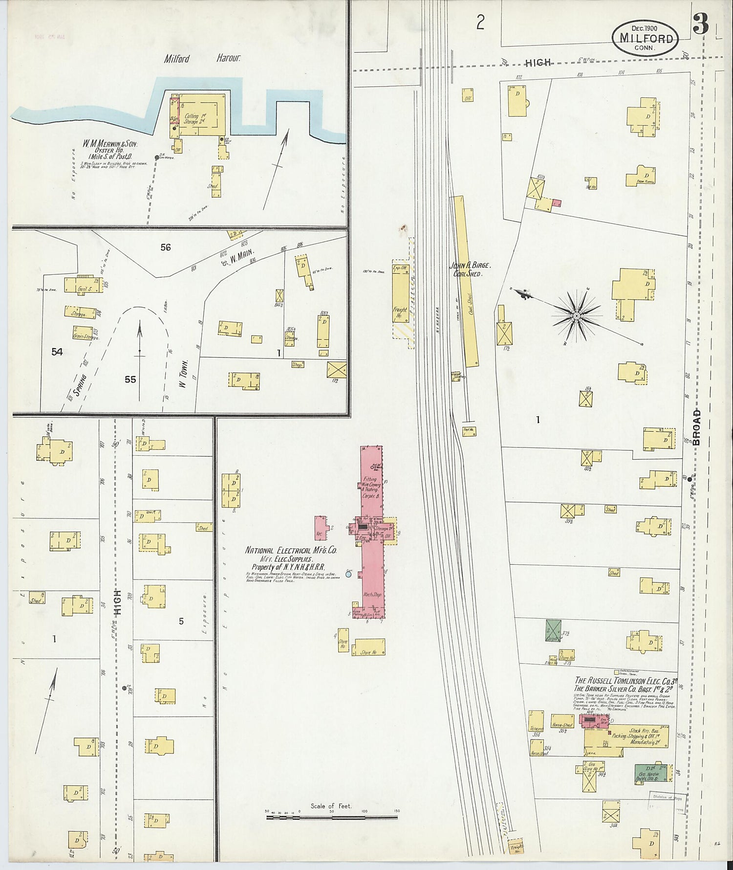 This old map of Milford, New Haven County, Connecticut was created by Sanborn Map Company in 1900