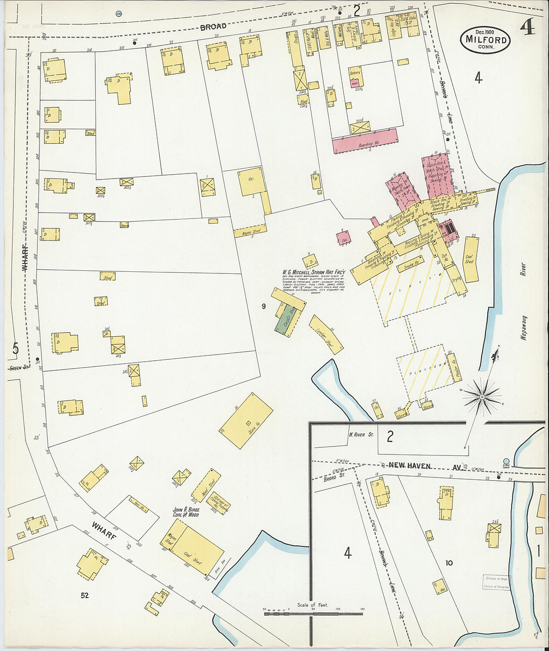 This old map of Milford, New Haven County, Connecticut was created by Sanborn Map Company in 1900