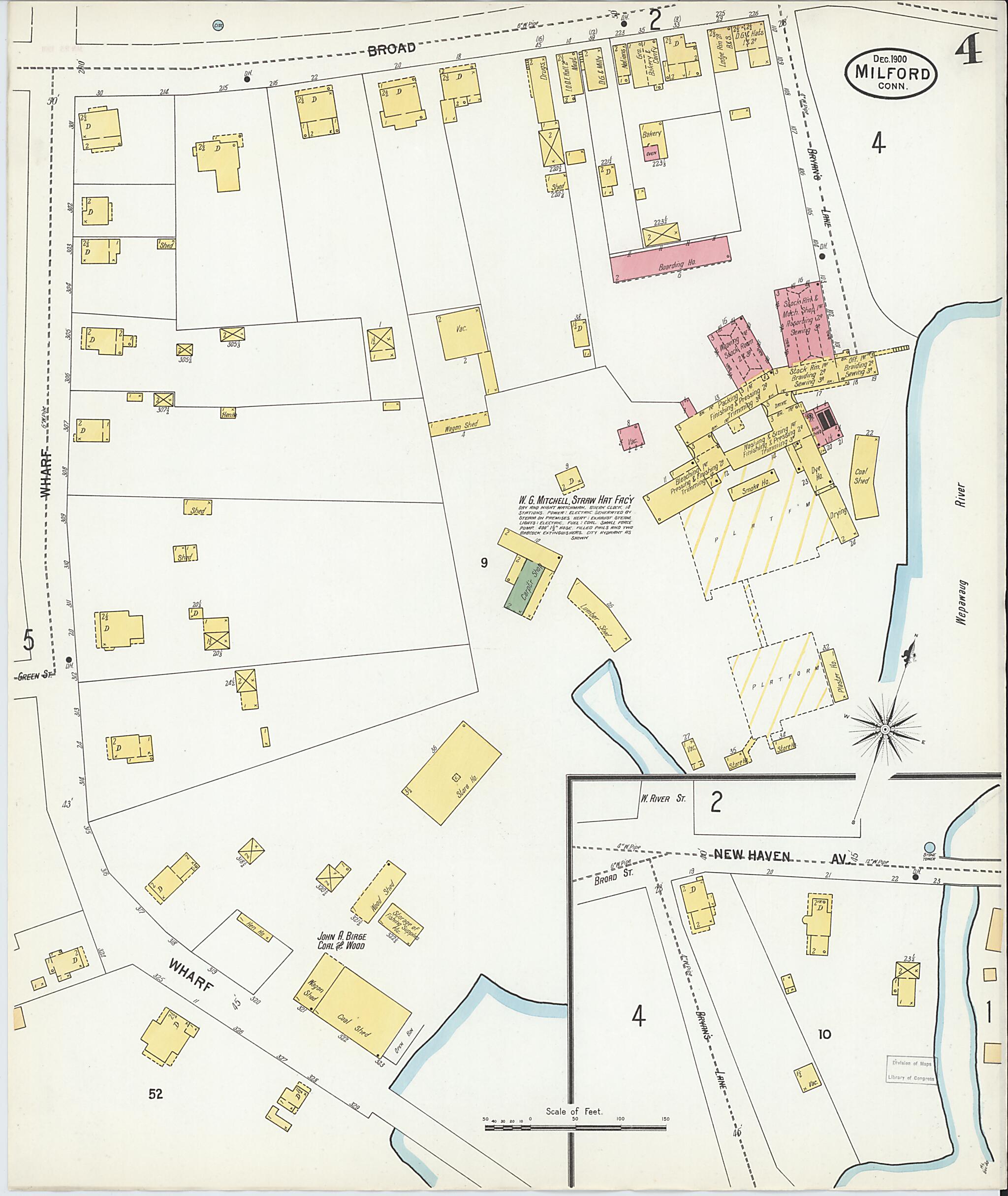 This old map of Milford, New Haven County, Connecticut was created by Sanborn Map Company in 1900