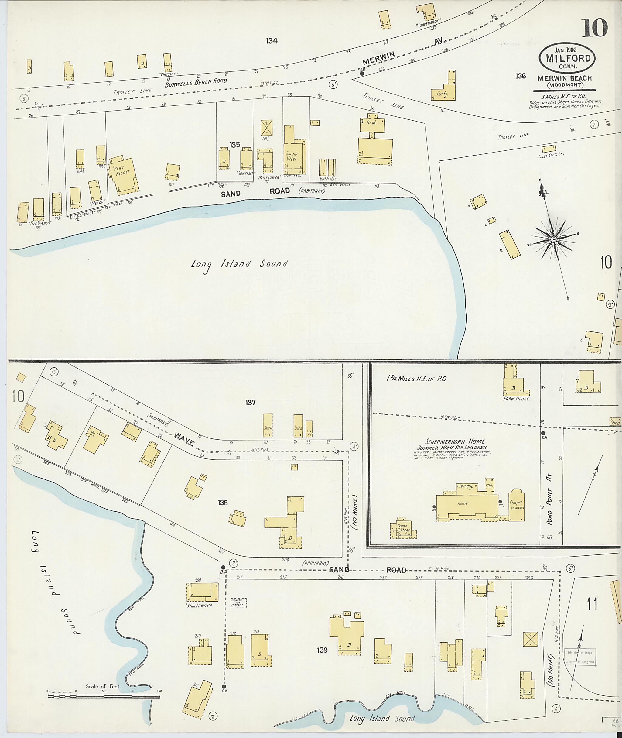 This old map of Milford, New Haven County, Connecticut was created by Sanborn Map Company in 1906
