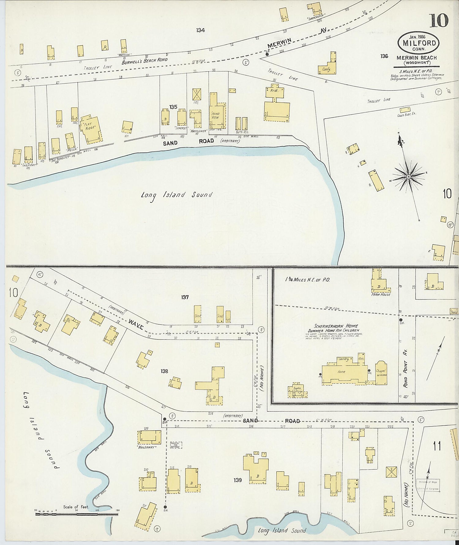 This old map of Milford, New Haven County, Connecticut was created by Sanborn Map Company in 1906