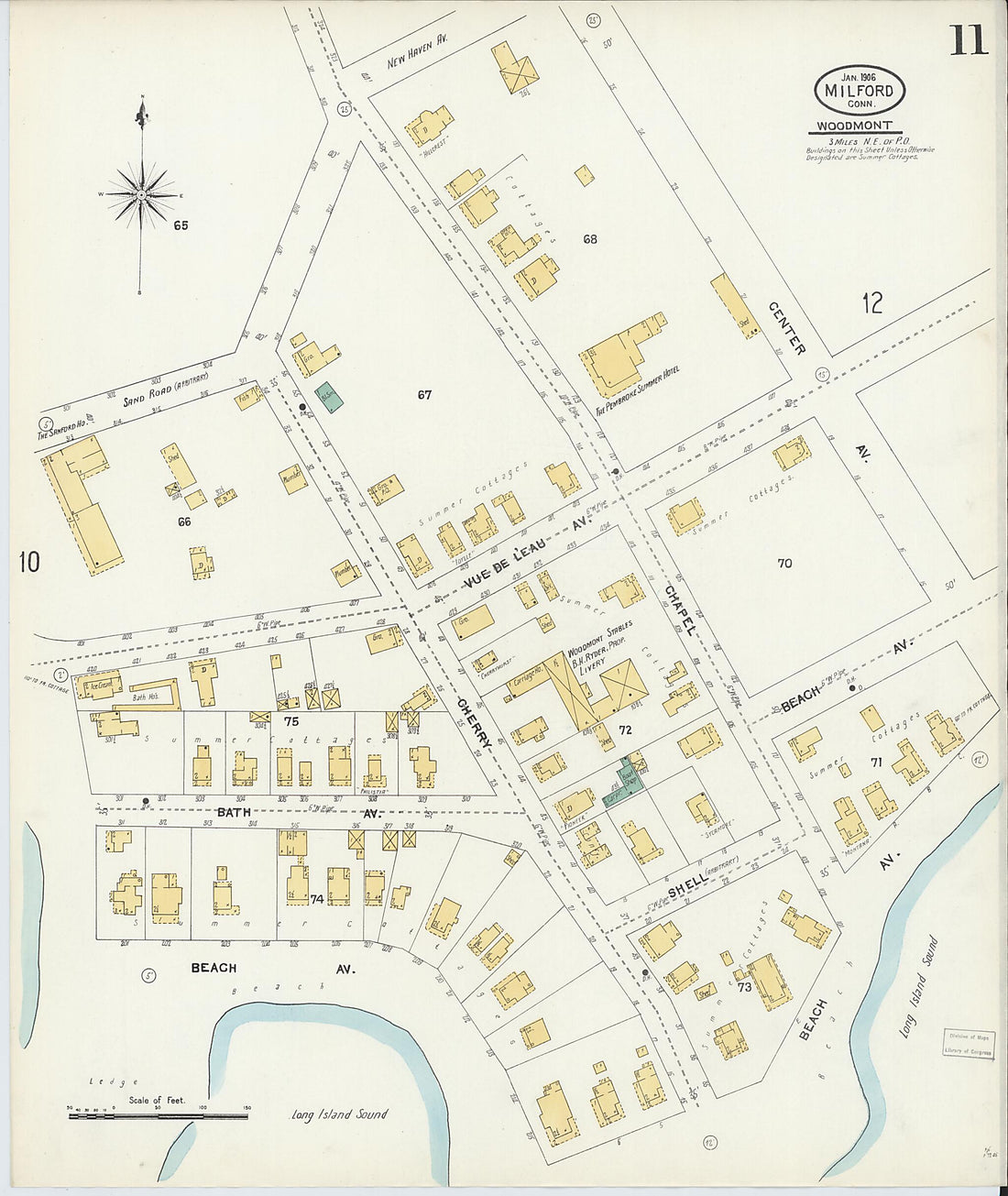This old map of Milford, New Haven County, Connecticut was created by Sanborn Map Company in 1906