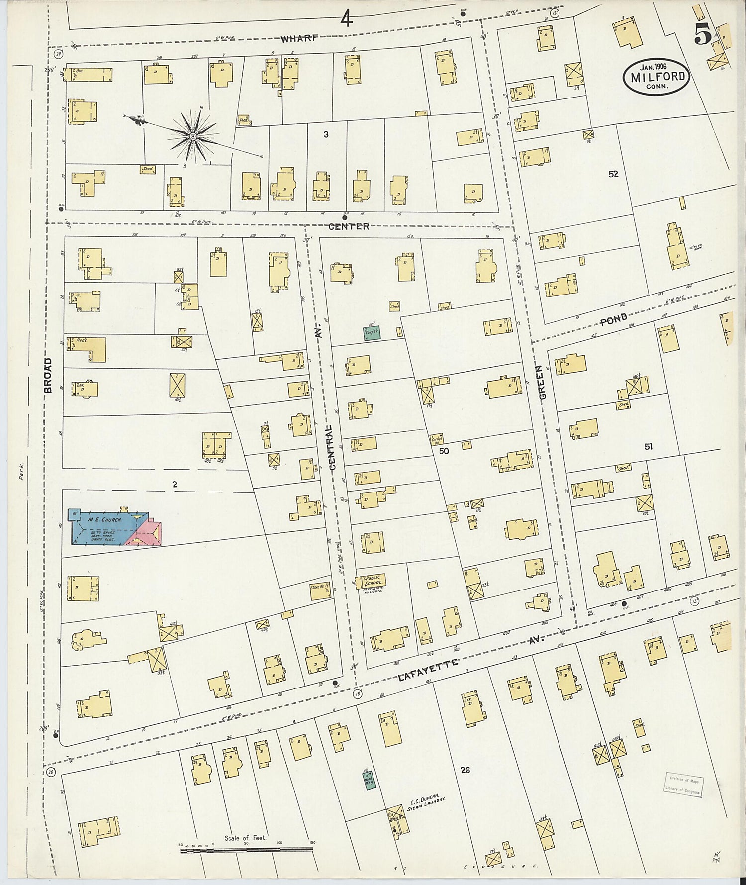 This old map of Milford, New Haven County, Connecticut was created by Sanborn Map Company in 1906