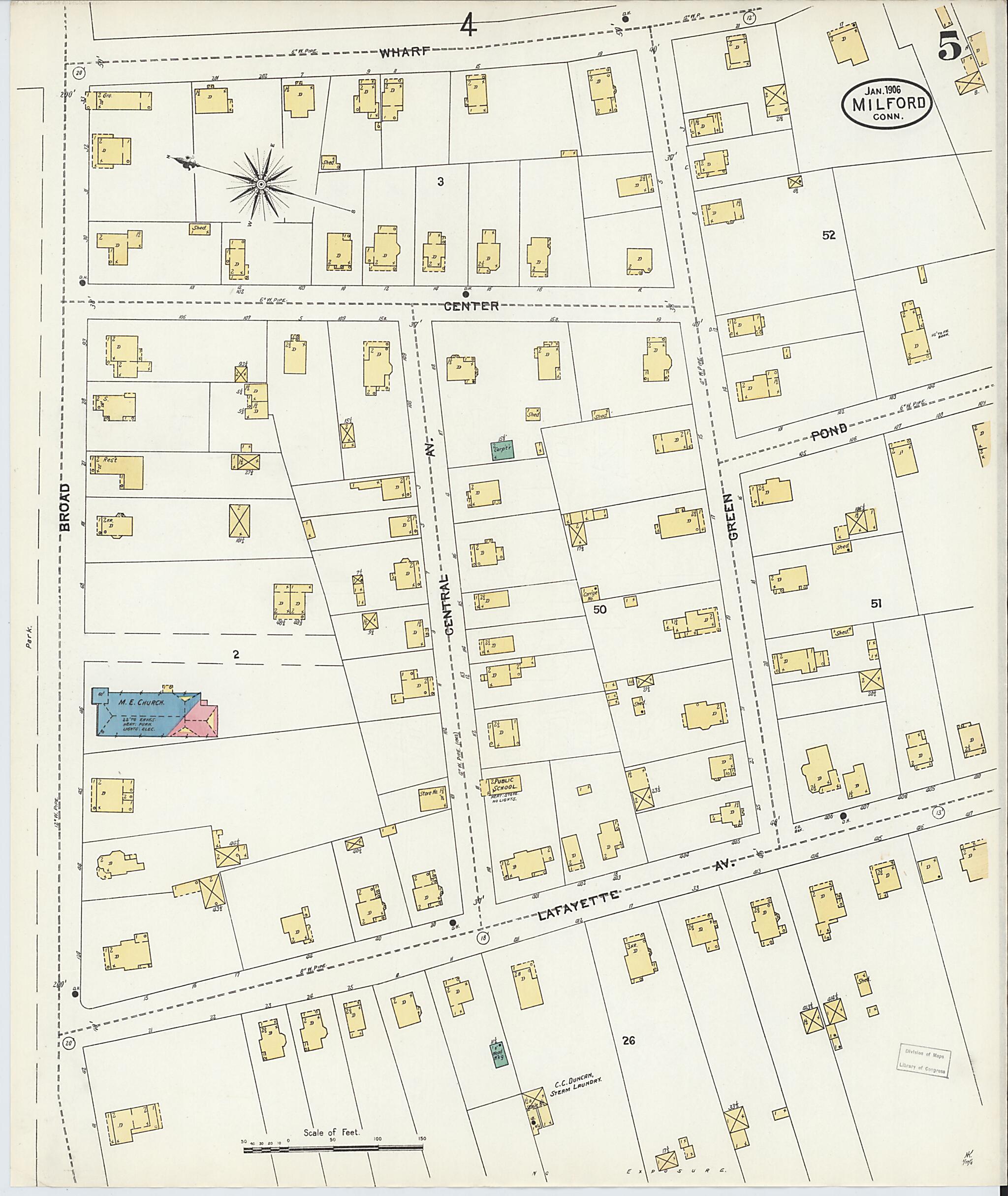 This old map of Milford, New Haven County, Connecticut was created by Sanborn Map Company in 1906