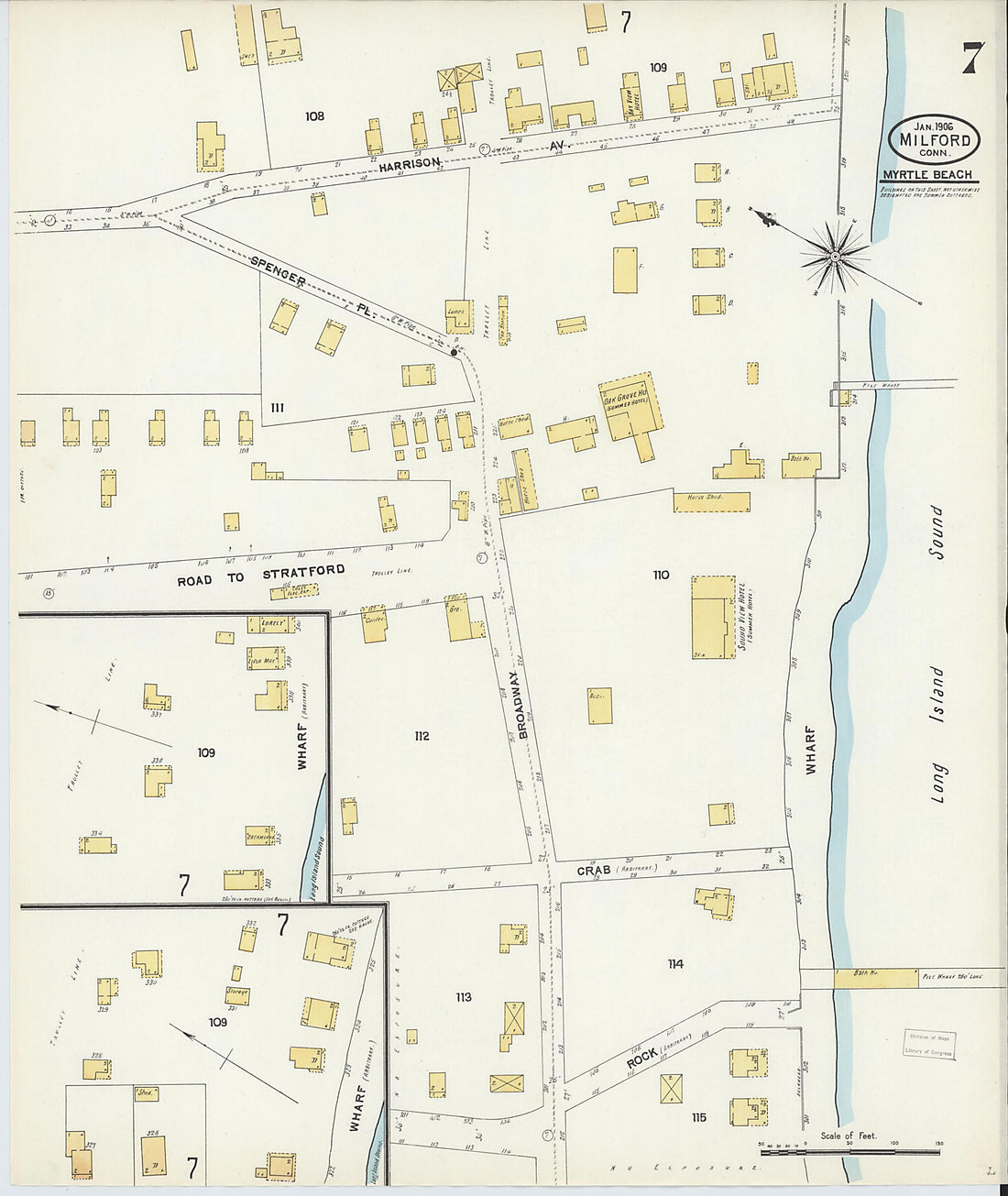 This old map of Milford, New Haven County, Connecticut was created by Sanborn Map Company in 1906