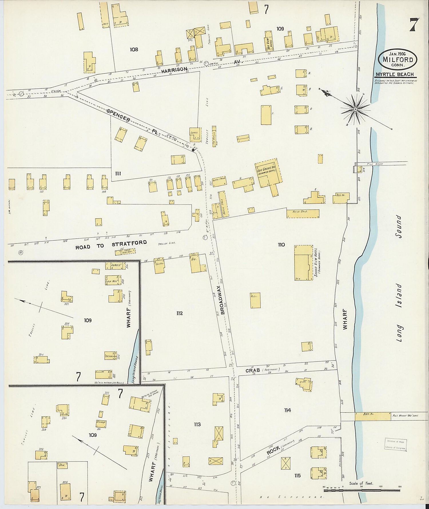 This old map of Milford, New Haven County, Connecticut was created by Sanborn Map Company in 1906