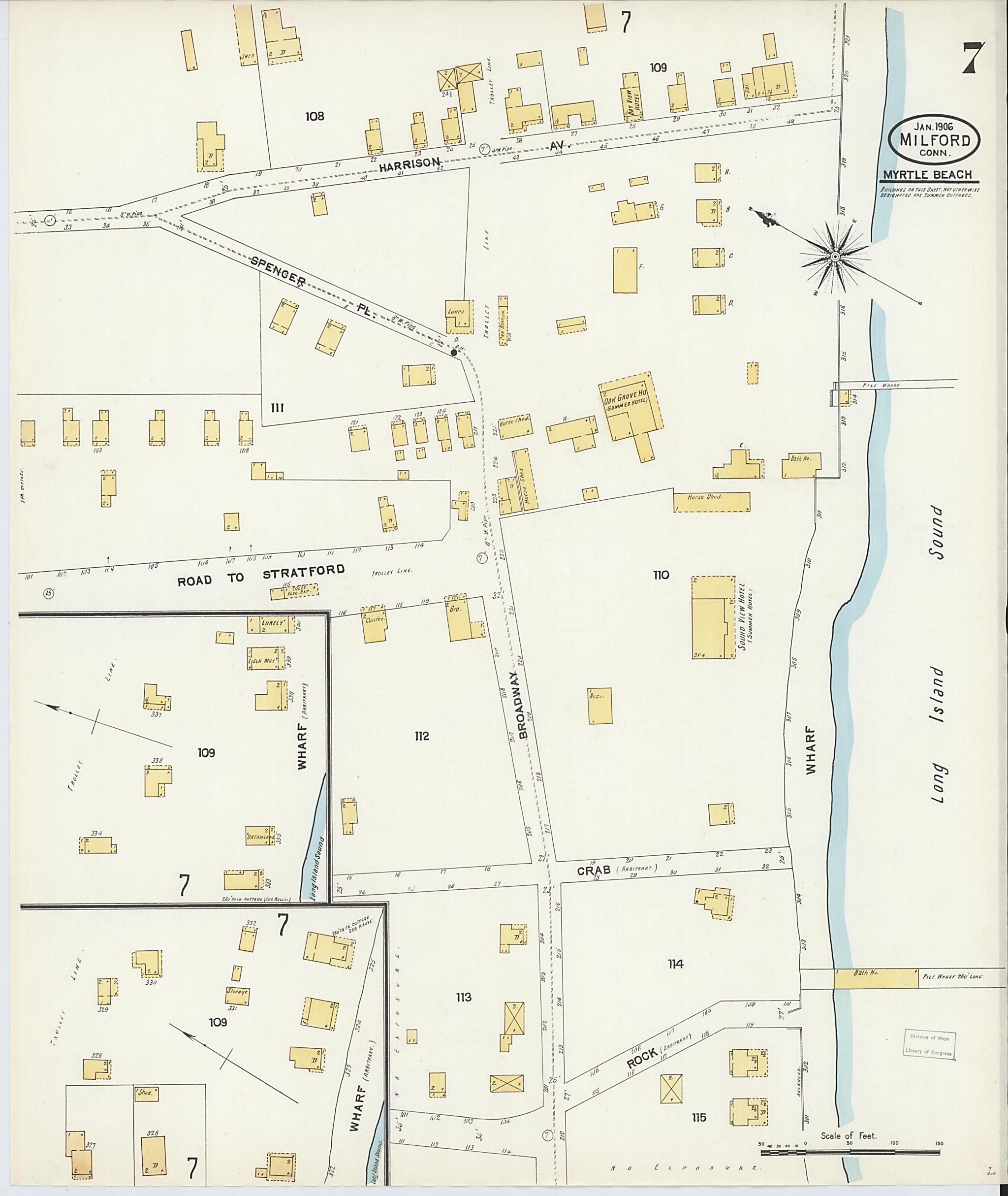 This old map of Milford, New Haven County, Connecticut was created by Sanborn Map Company in 1906