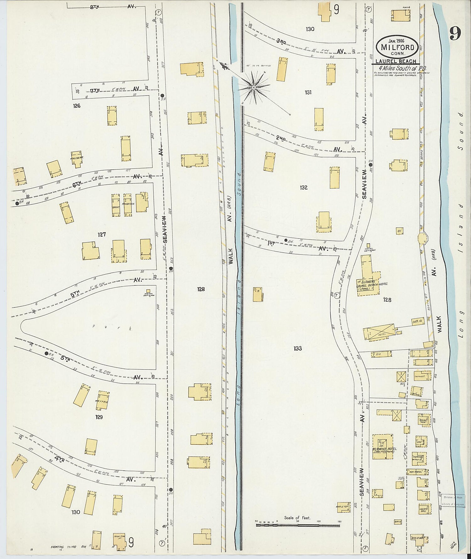 This old map of Milford, New Haven County, Connecticut was created by Sanborn Map Company in 1906