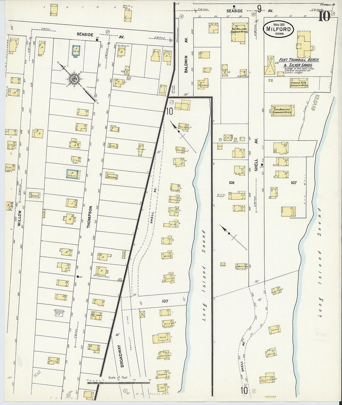 This old map of Milford, New Haven County, Connecticut was created by Sanborn Map Company in 1911