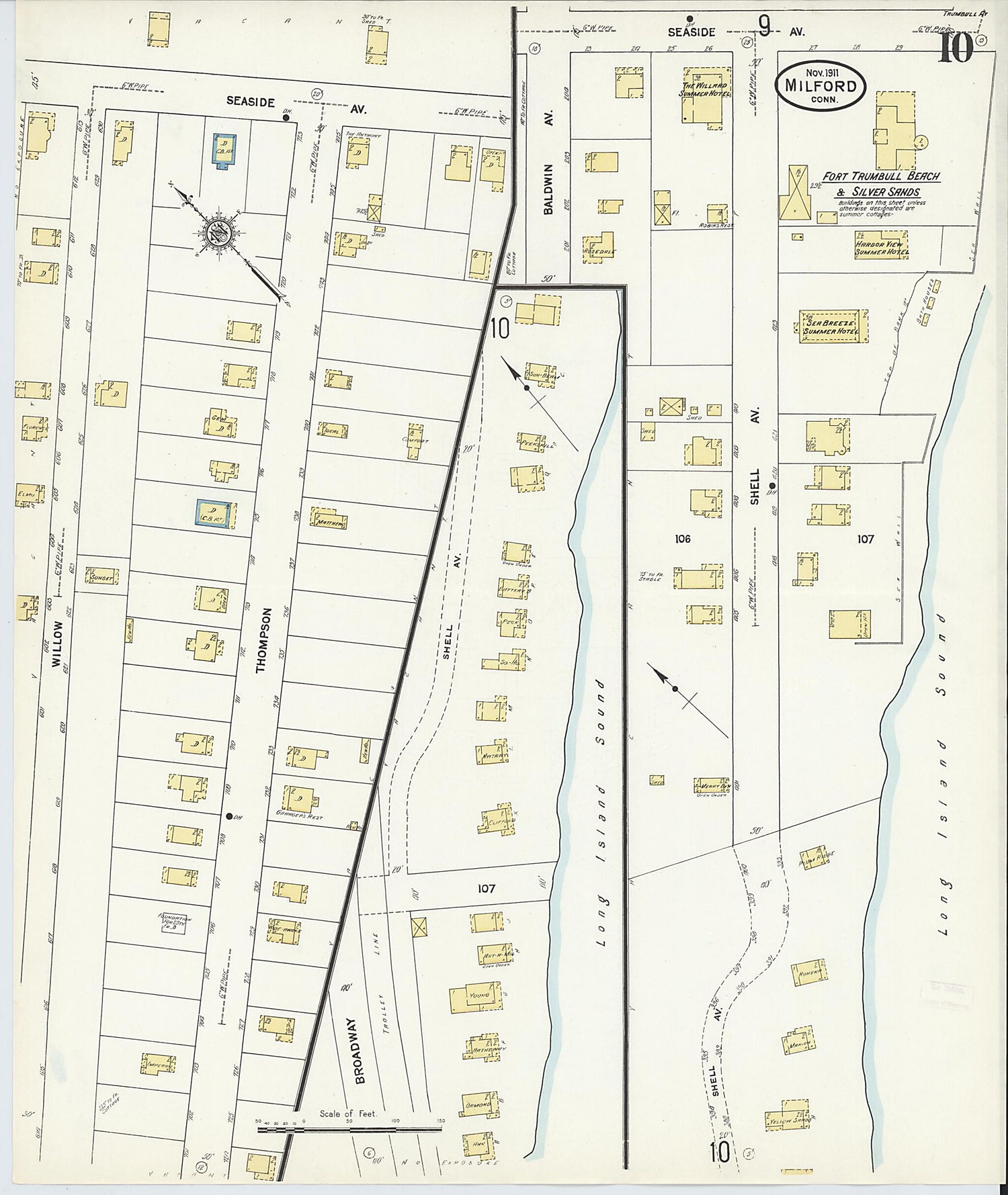 This old map of Milford, New Haven County, Connecticut was created by Sanborn Map Company in 1911