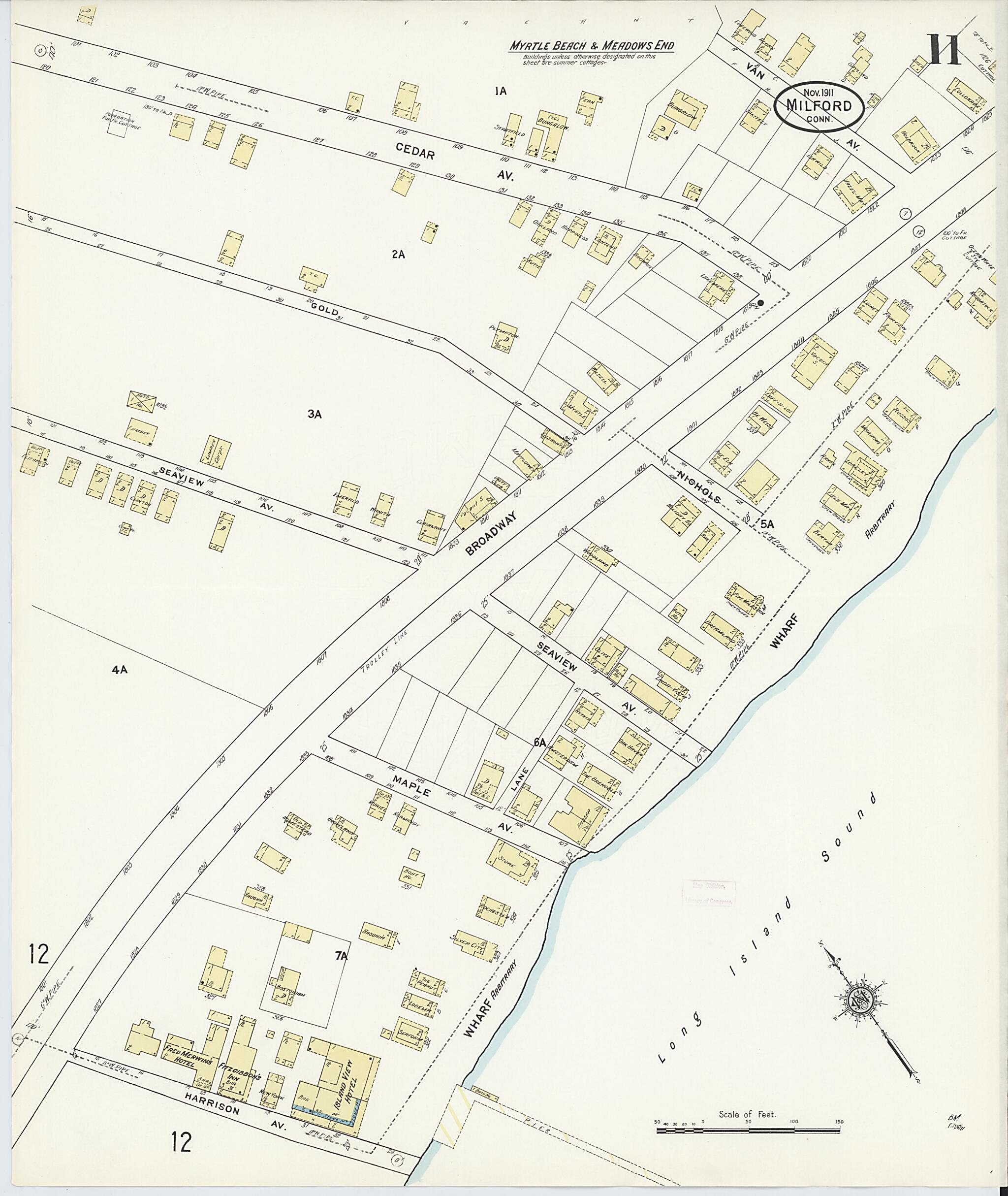 This old map of Milford, New Haven County, Connecticut was created by Sanborn Map Company in 1911