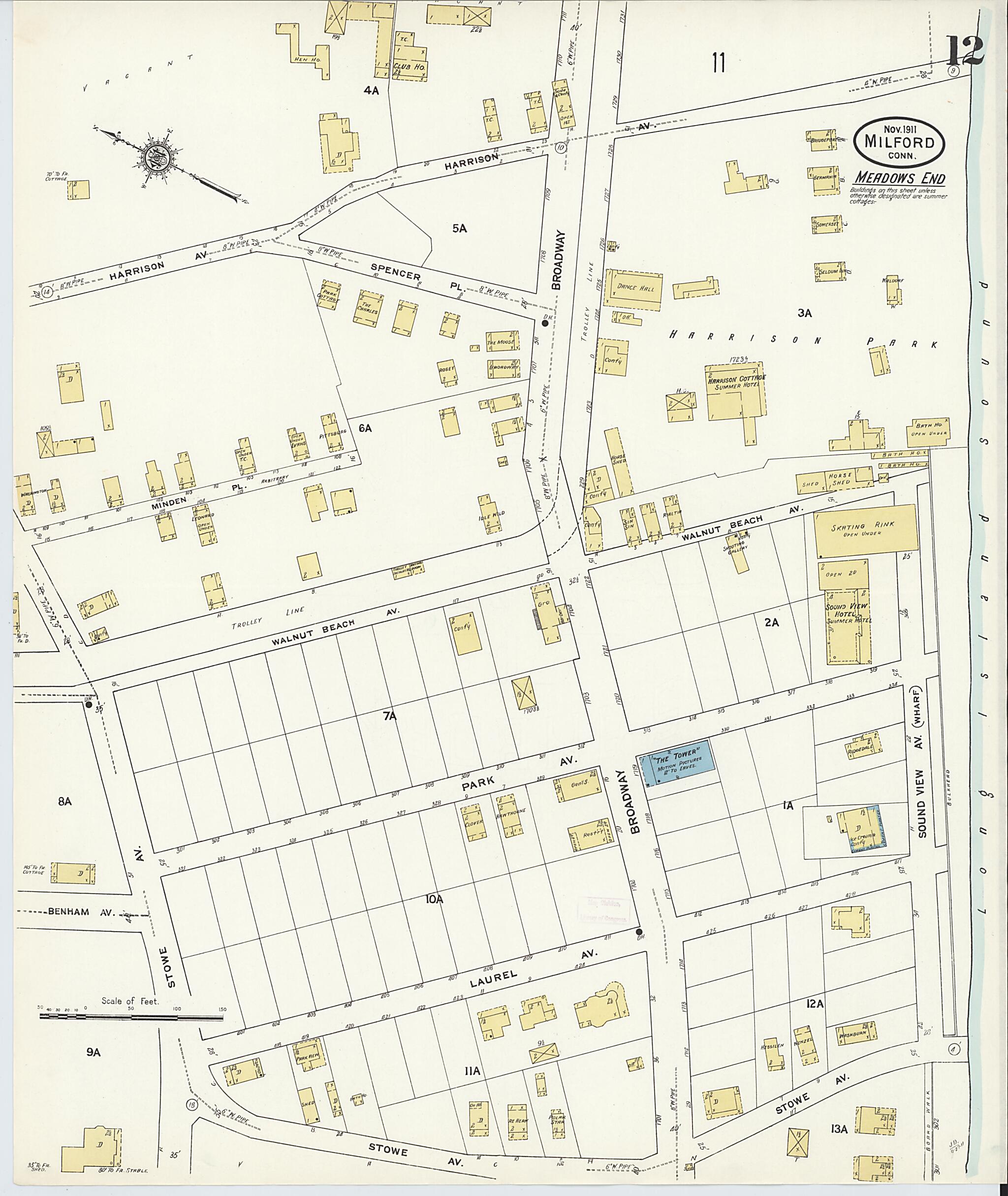 This old map of Milford, New Haven County, Connecticut was created by Sanborn Map Company in 1911