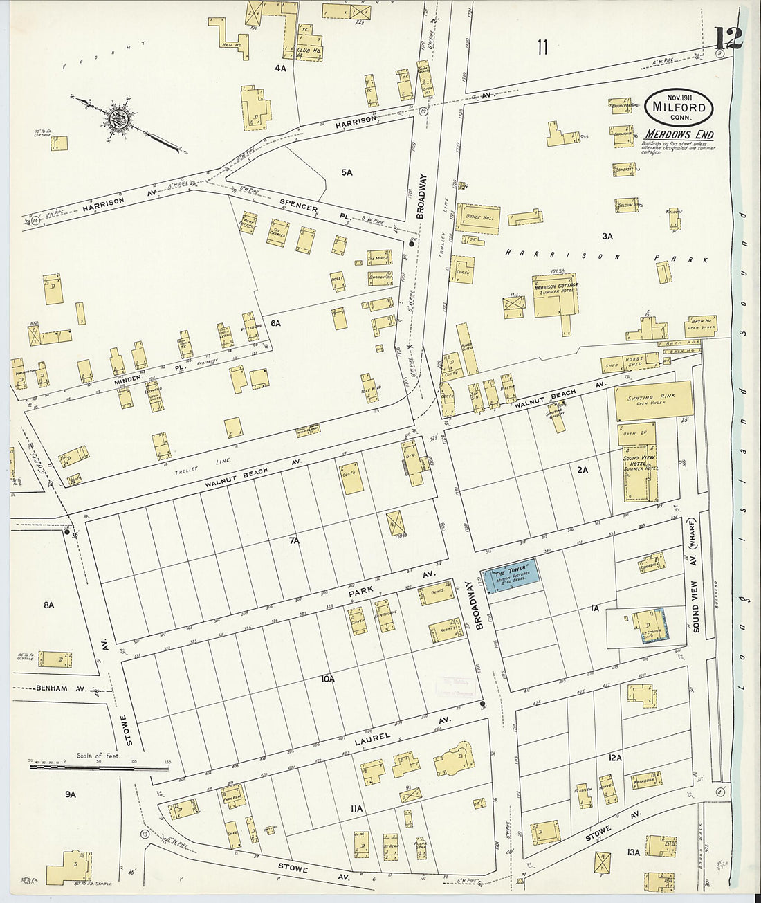 This old map of Milford, New Haven County, Connecticut was created by Sanborn Map Company in 1911