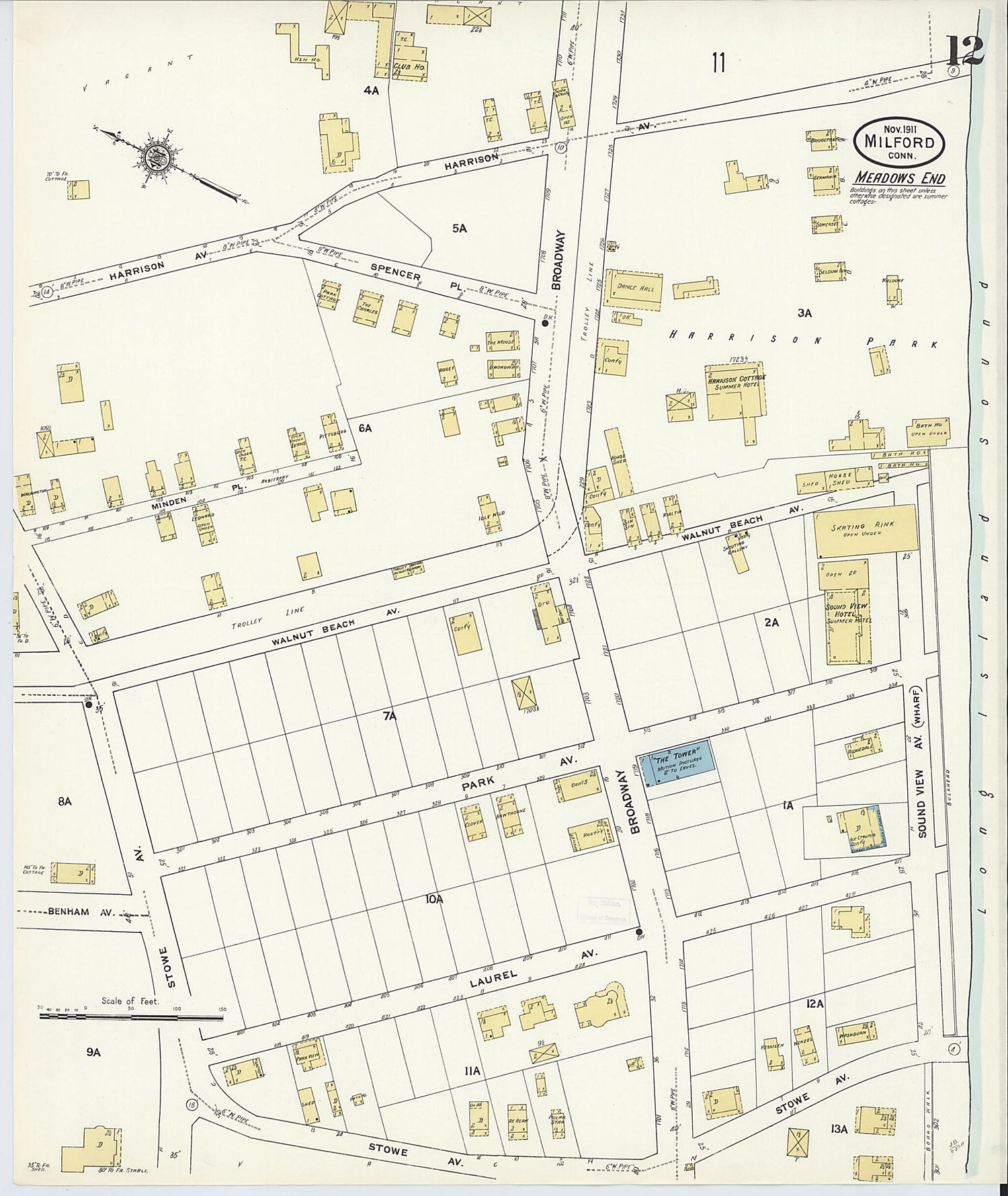 This old map of Milford, New Haven County, Connecticut was created by Sanborn Map Company in 1911