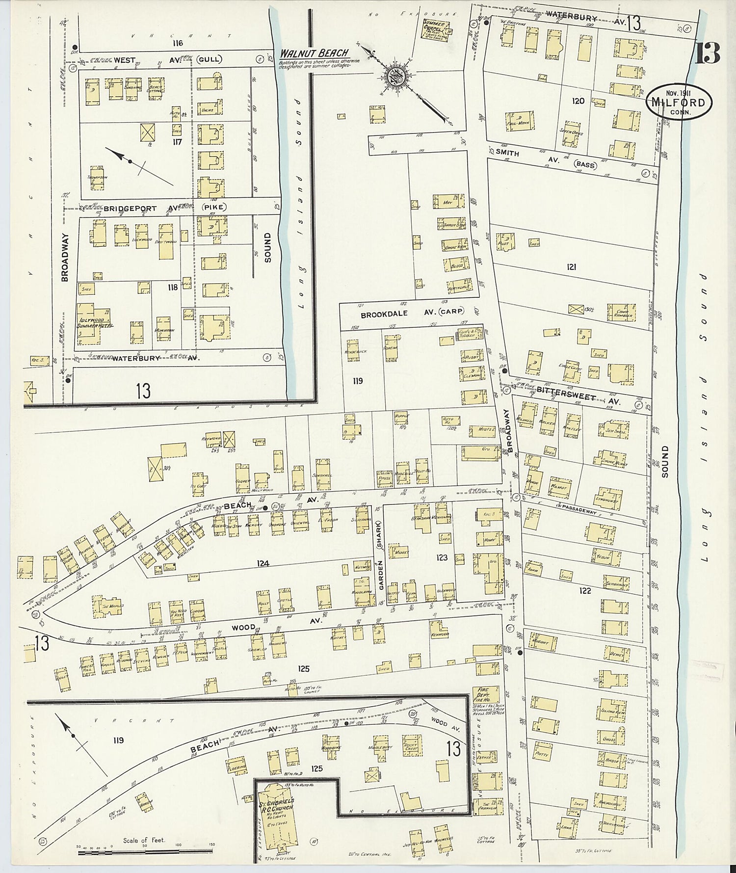 This old map of Milford, New Haven County, Connecticut was created by Sanborn Map Company in 1911