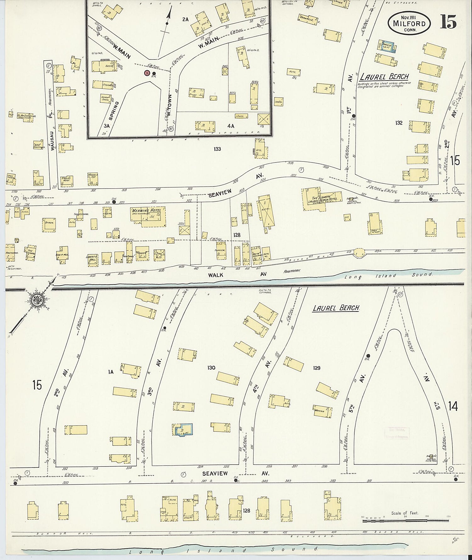 This old map of Milford, New Haven County, Connecticut was created by Sanborn Map Company in 1911