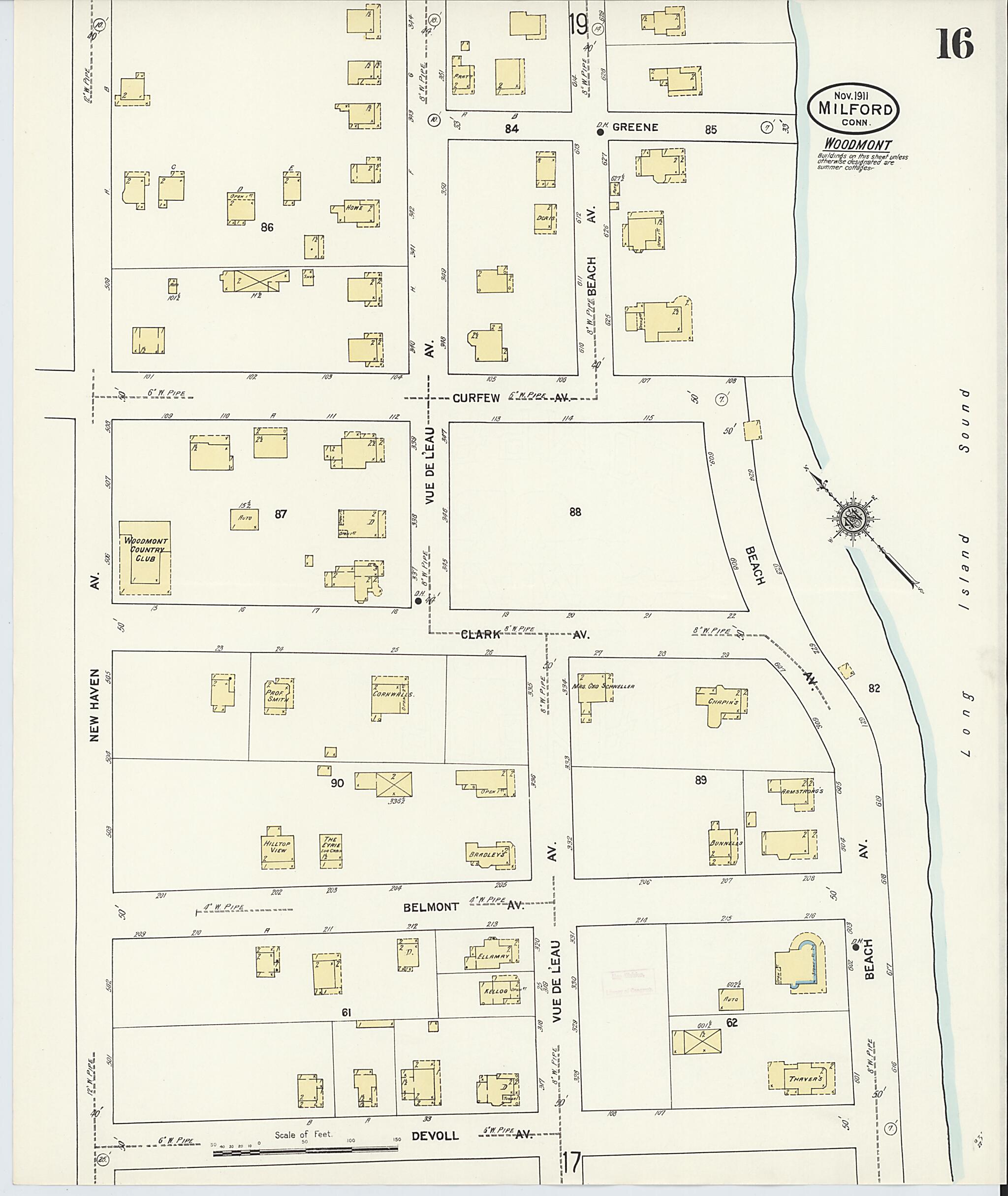 This old map of Milford, New Haven County, Connecticut was created by Sanborn Map Company in 1911