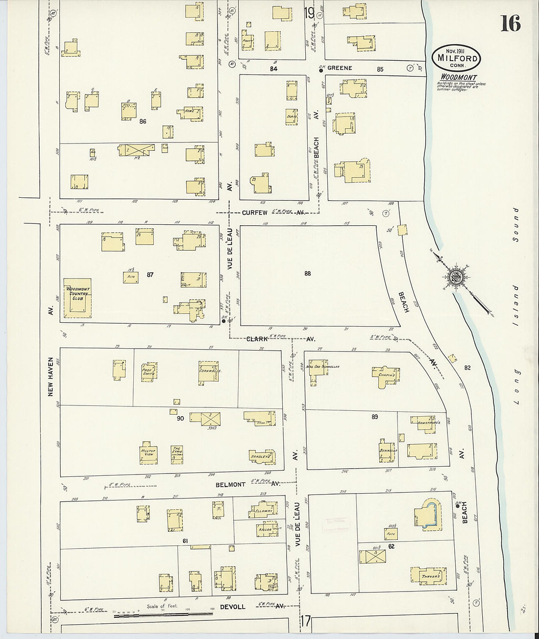 This old map of Milford, New Haven County, Connecticut was created by Sanborn Map Company in 1911