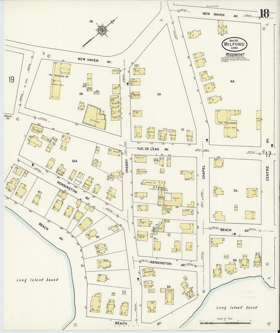 This old map of Milford, New Haven County, Connecticut was created by Sanborn Map Company in 1911