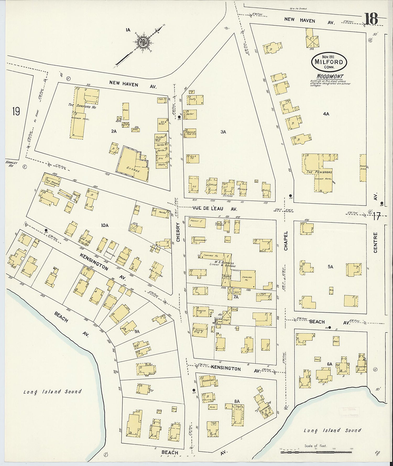 This old map of Milford, New Haven County, Connecticut was created by Sanborn Map Company in 1911