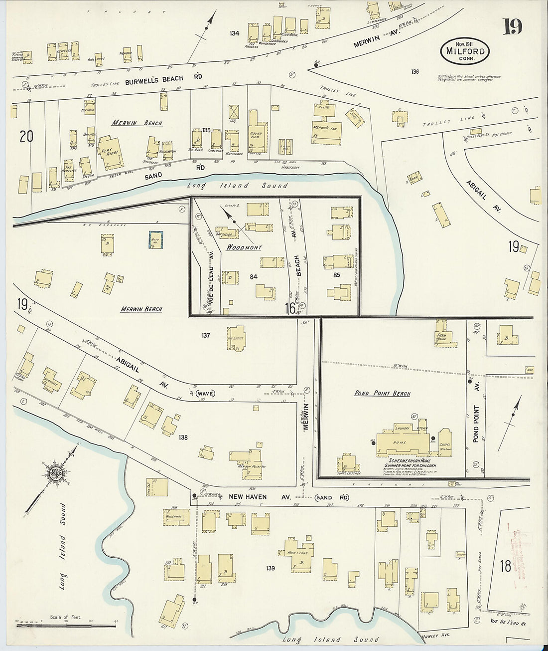 This old map of Milford, New Haven County, Connecticut was created by Sanborn Map Company in 1911