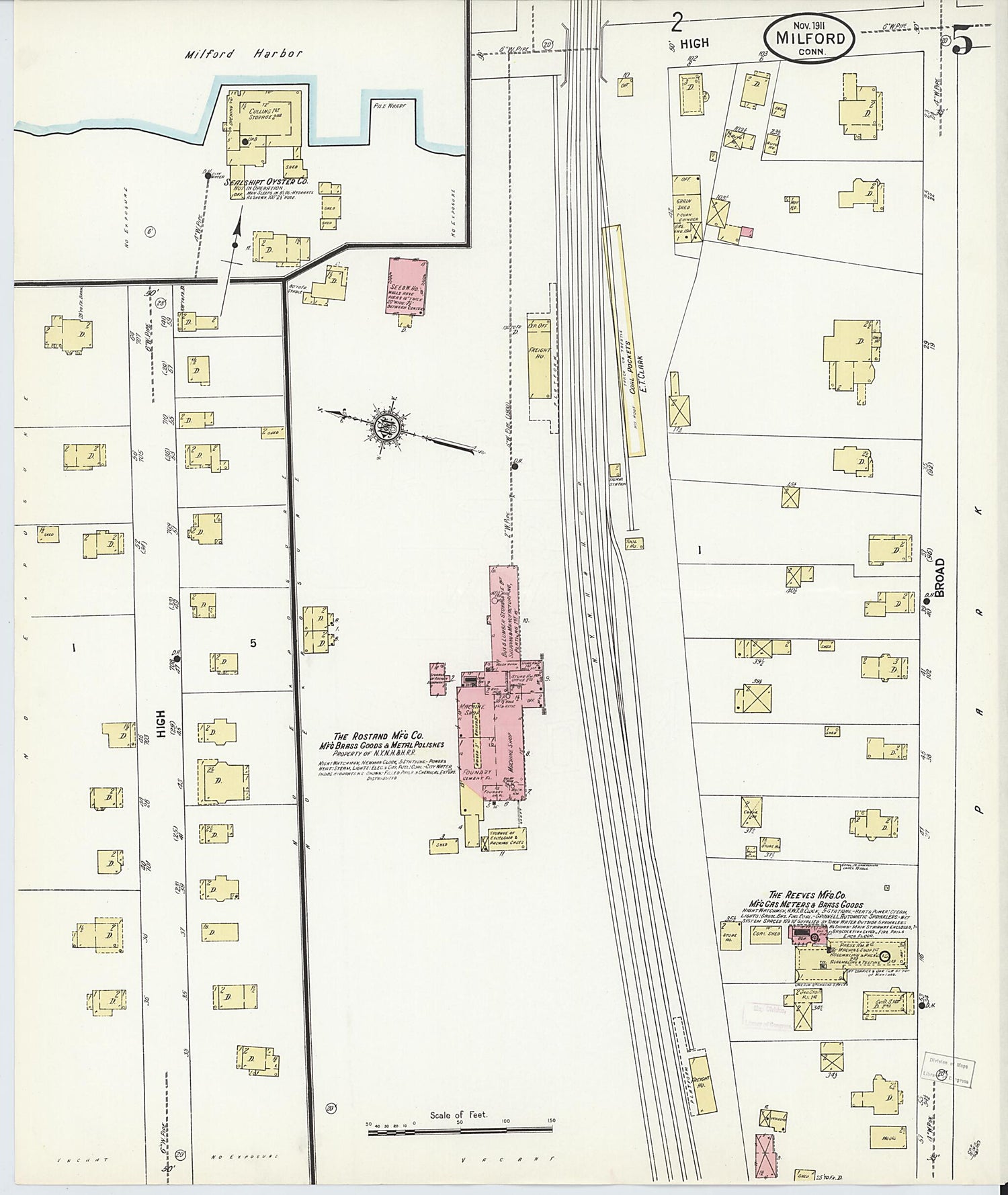 This old map of Milford, New Haven County, Connecticut was created by Sanborn Map Company in 1911