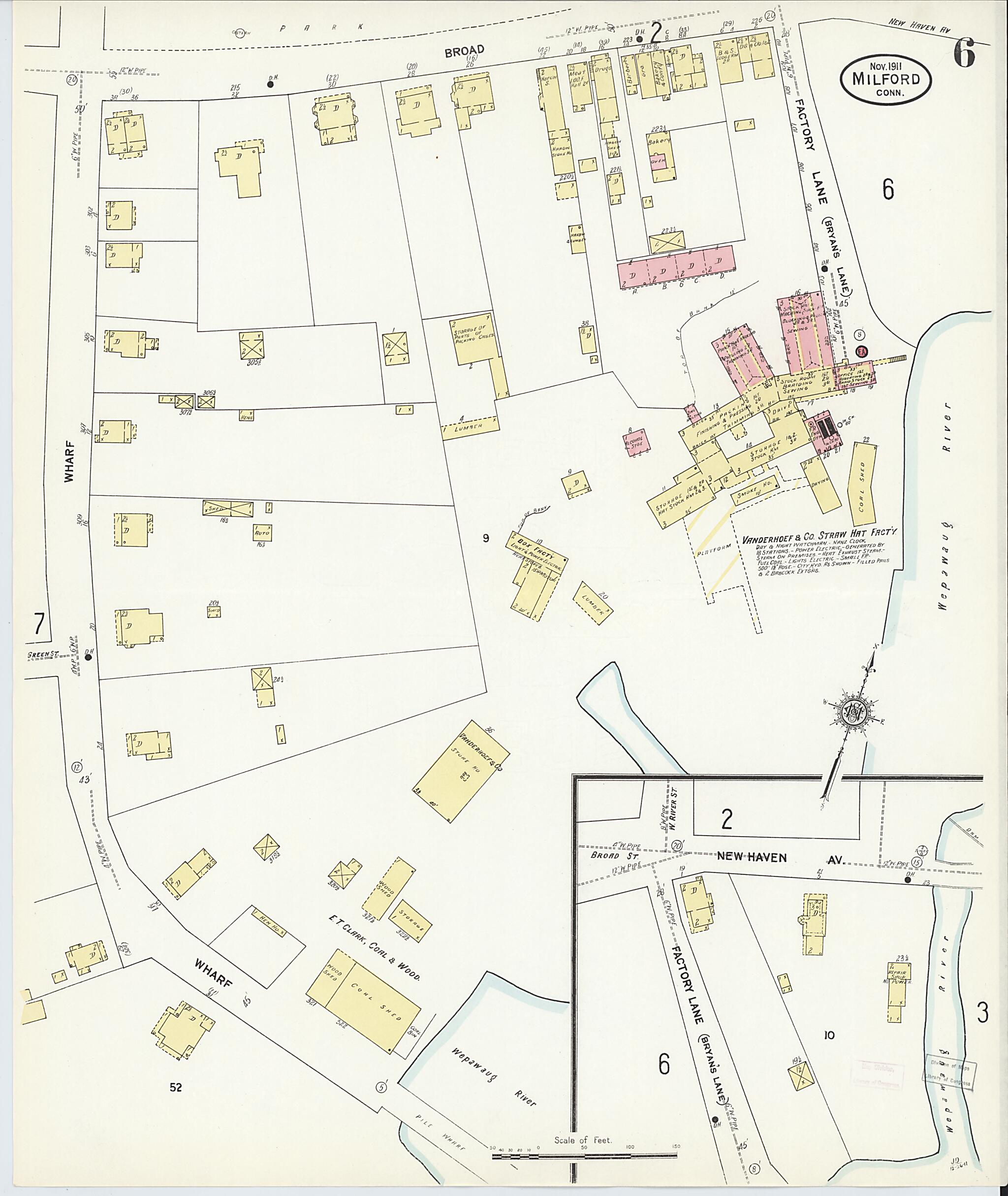 This old map of Milford, New Haven County, Connecticut was created by Sanborn Map Company in 1911