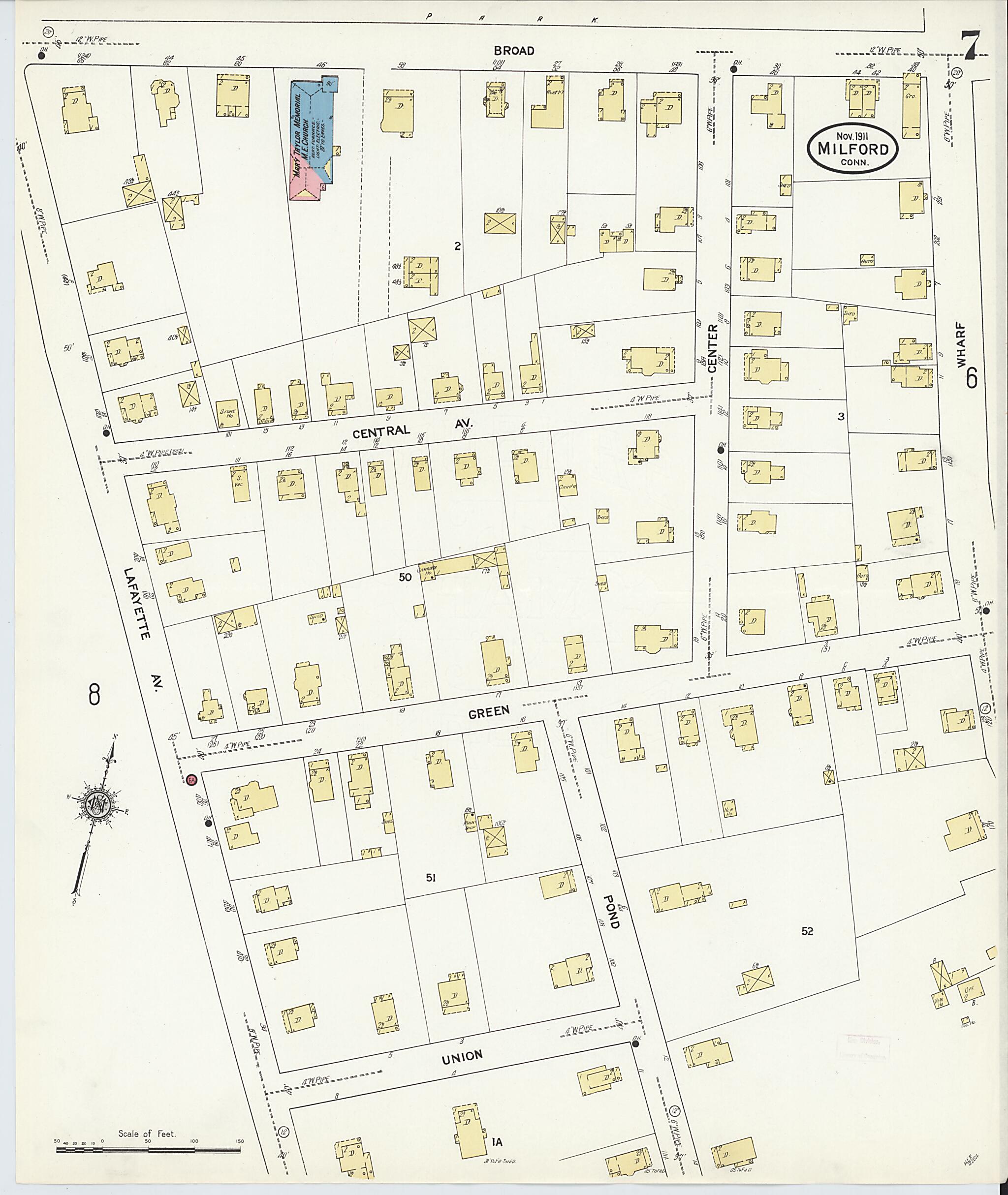 This old map of Milford, New Haven County, Connecticut was created by Sanborn Map Company in 1911