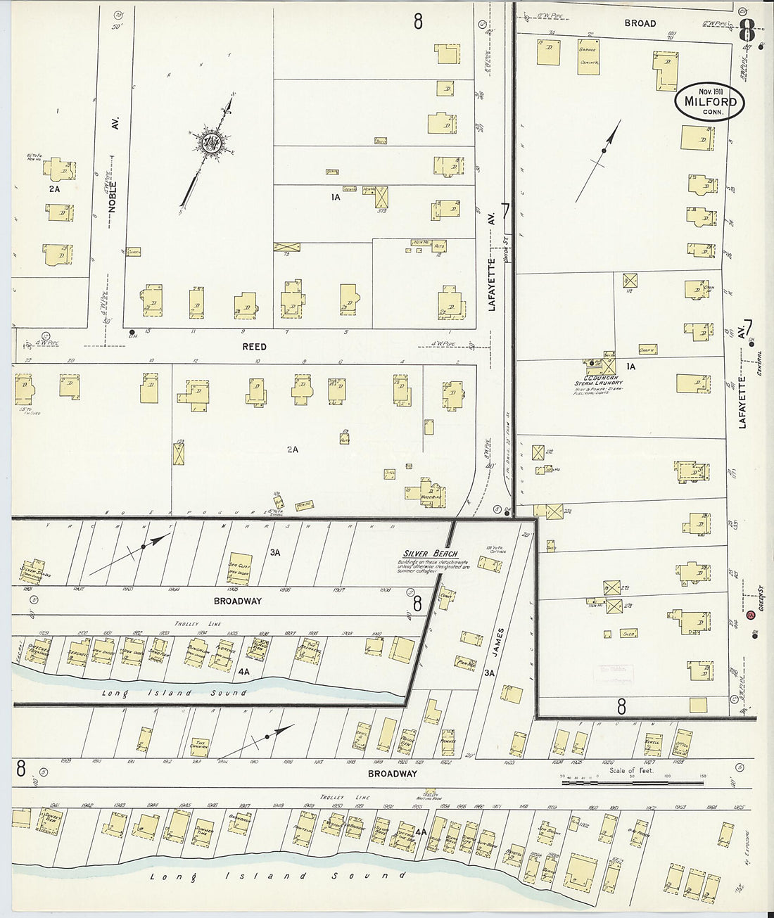 This old map of Milford, New Haven County, Connecticut was created by Sanborn Map Company in 1911