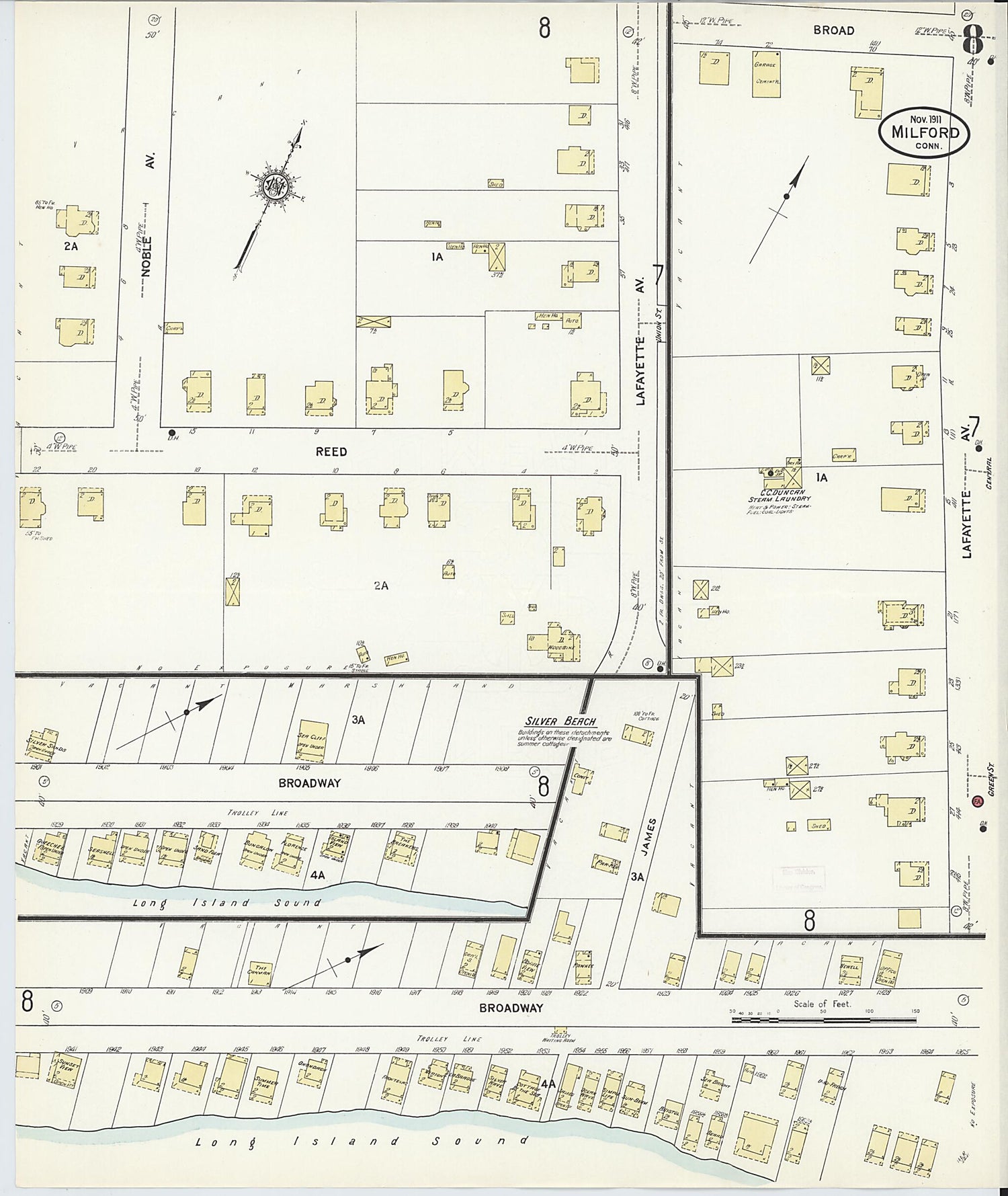 This old map of Milford, New Haven County, Connecticut was created by Sanborn Map Company in 1911