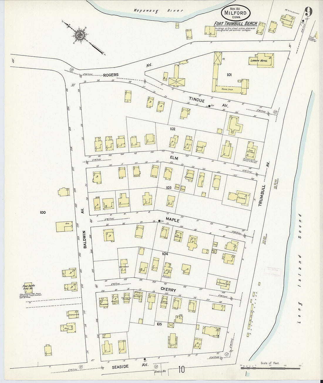 This old map of Milford, New Haven County, Connecticut was created by Sanborn Map Company in 1911
