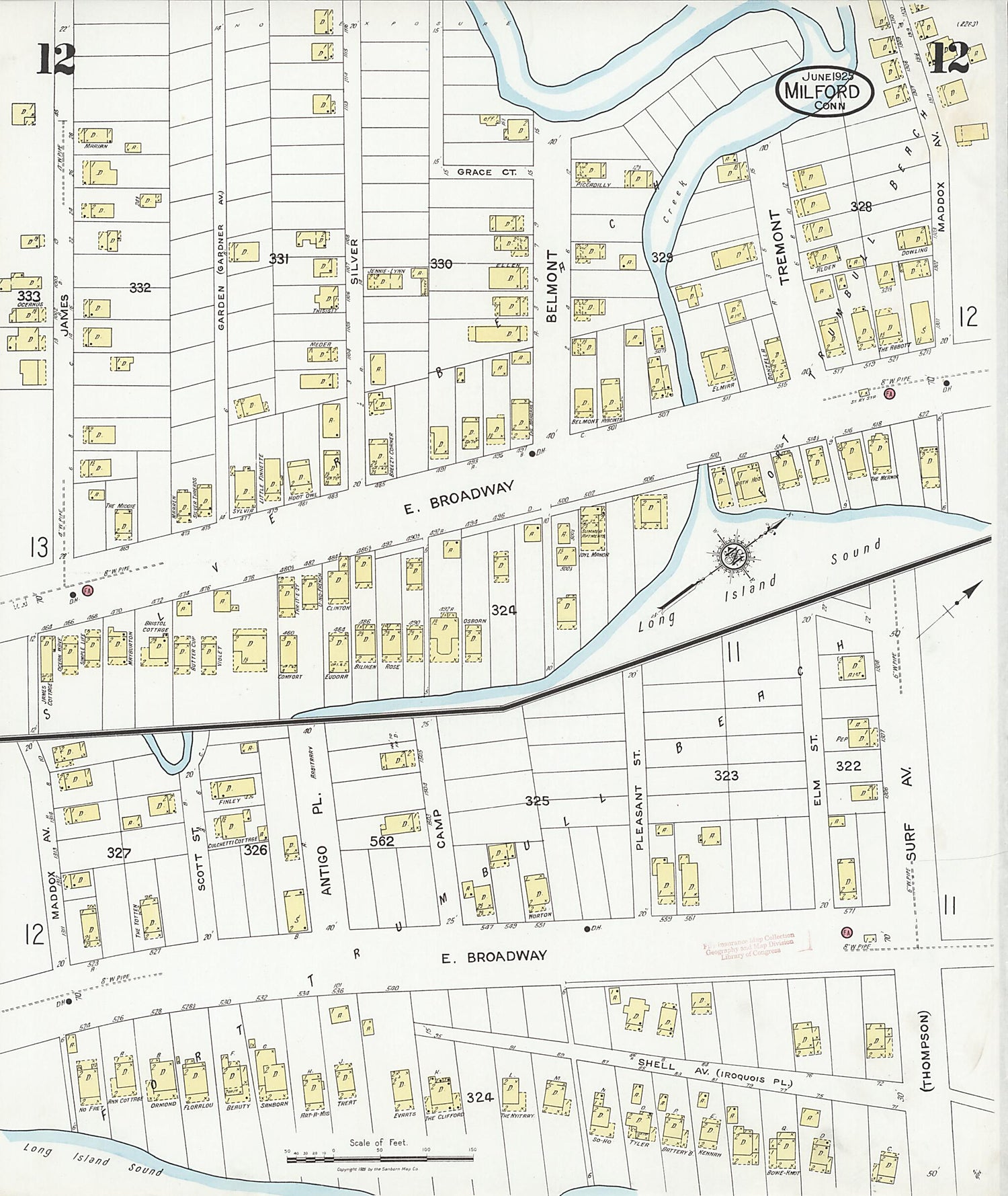 This old map of Woodmont, New Haven County, Connecticut was created by Sanborn Map Company in 1925