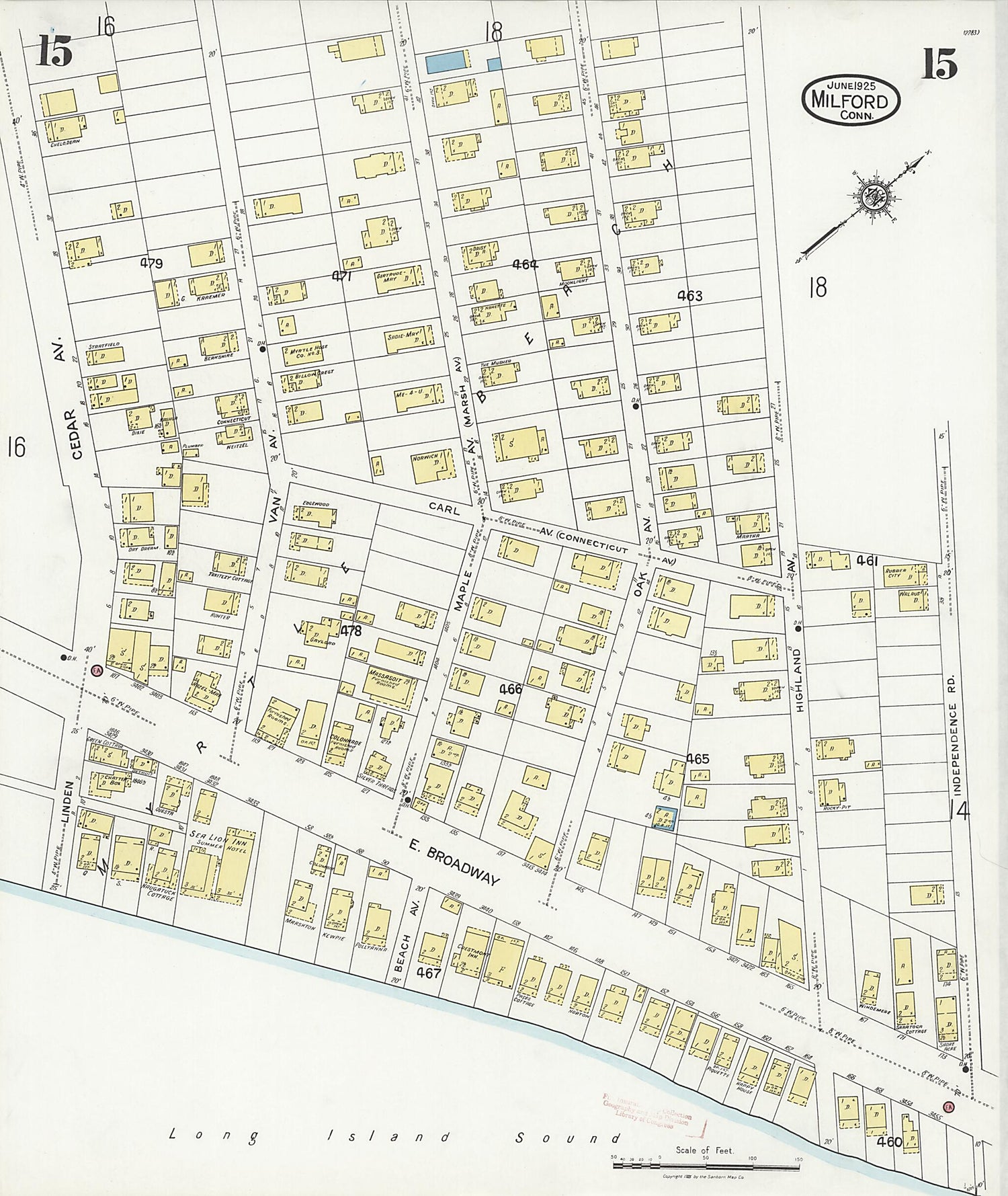 This old map of Woodmont, New Haven County, Connecticut was created by Sanborn Map Company in 1925