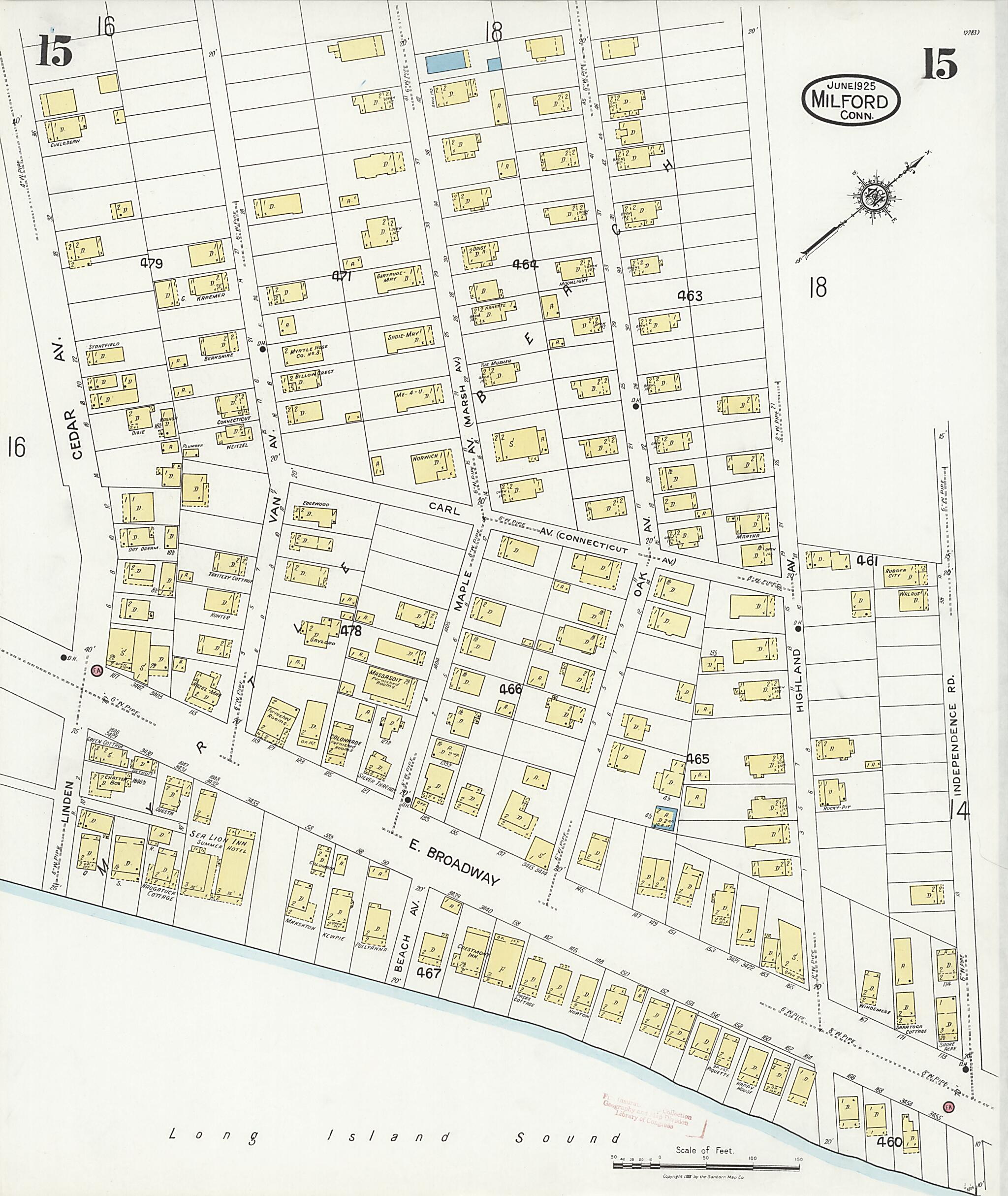 This old map of Woodmont, New Haven County, Connecticut was created by Sanborn Map Company in 1925