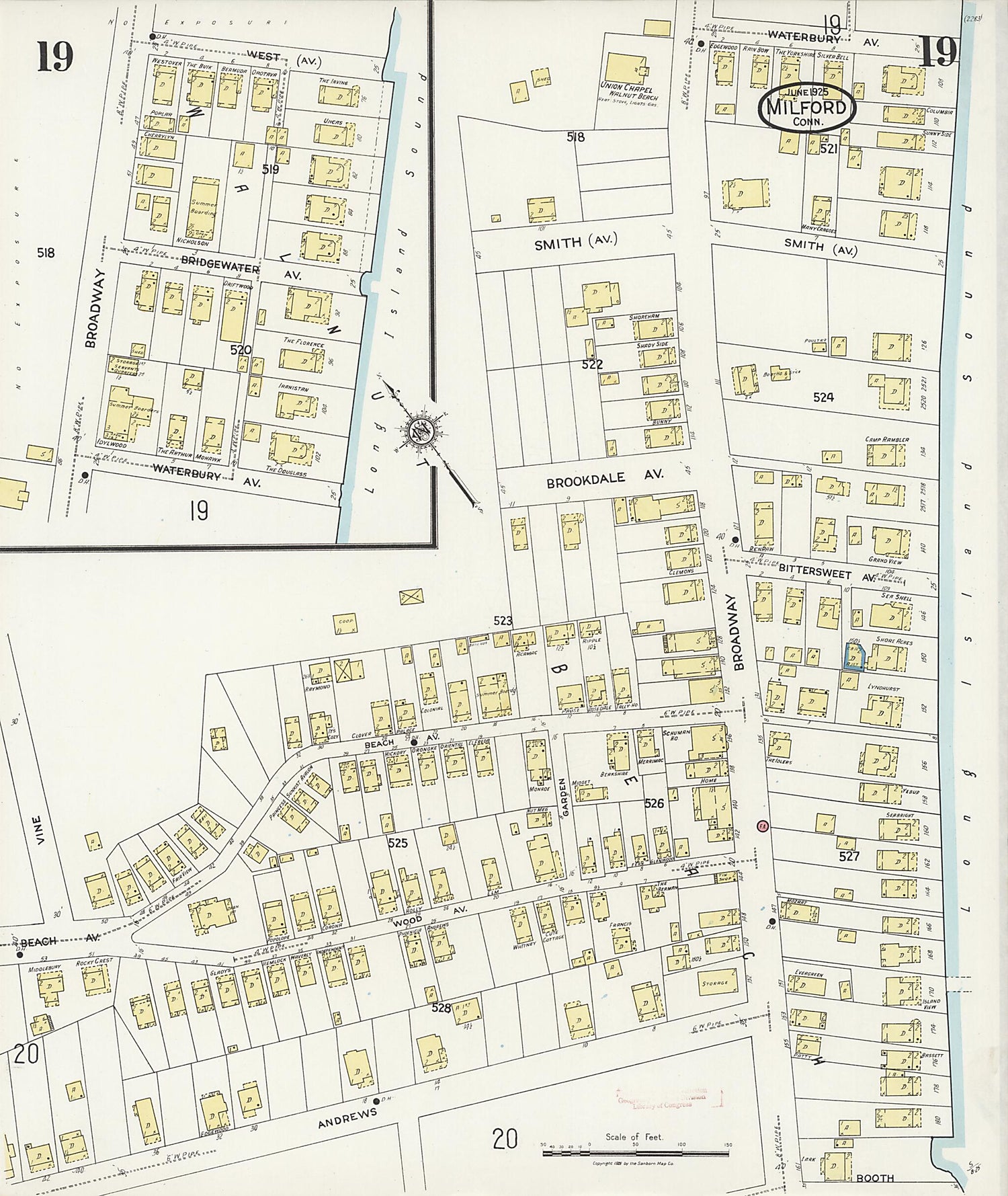 This old map of Woodmont, New Haven County, Connecticut was created by Sanborn Map Company in 1925