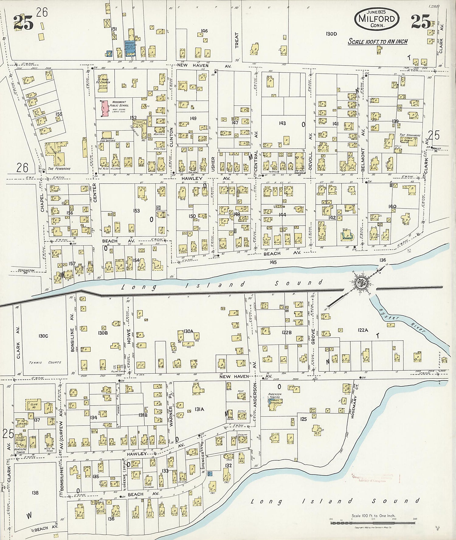 This old map of Woodmont, New Haven County, Connecticut was created by Sanborn Map Company in 1925