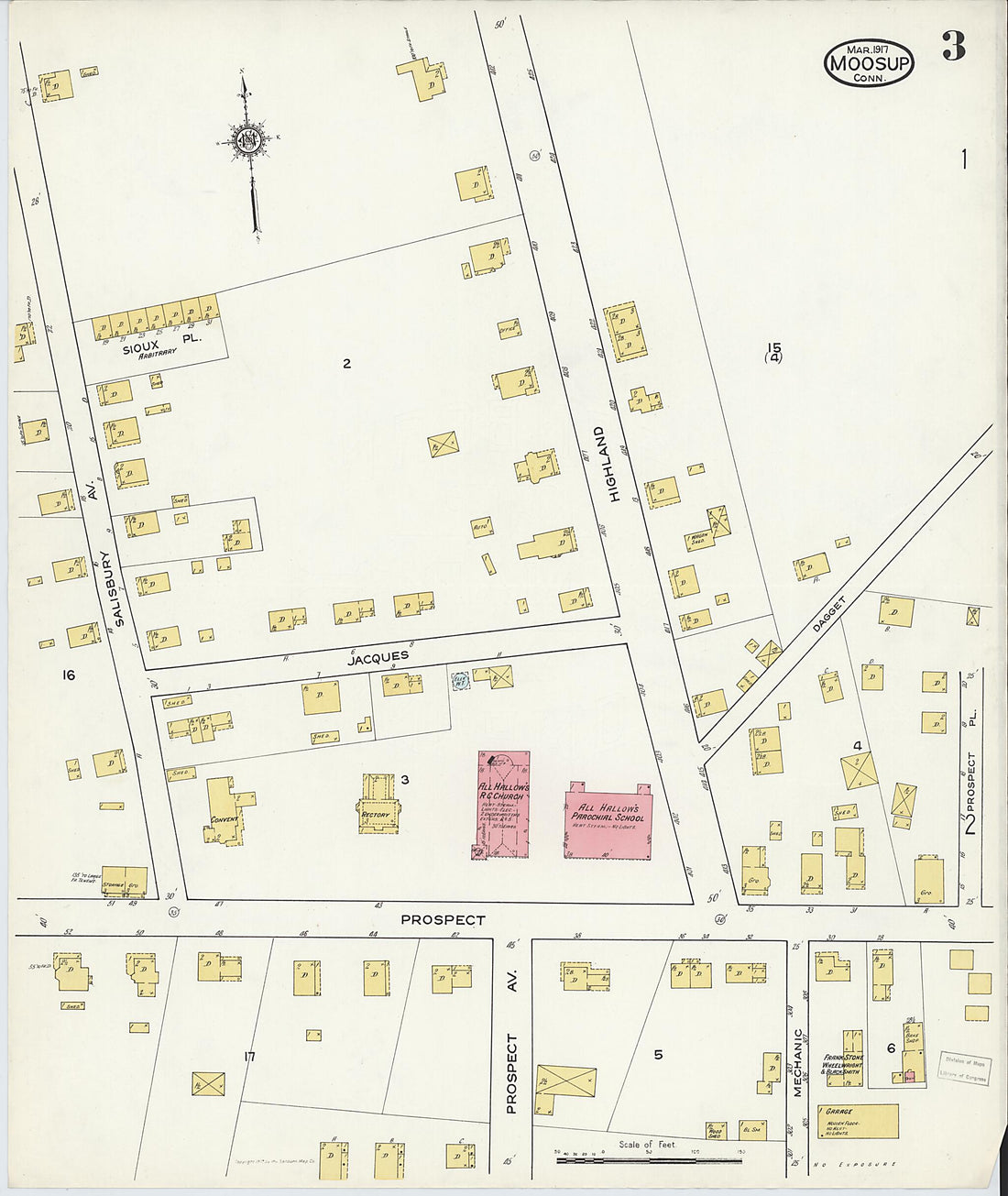 This old map of Moosup, Windham County, Connecticut was created by Sanborn Map Company in 1917